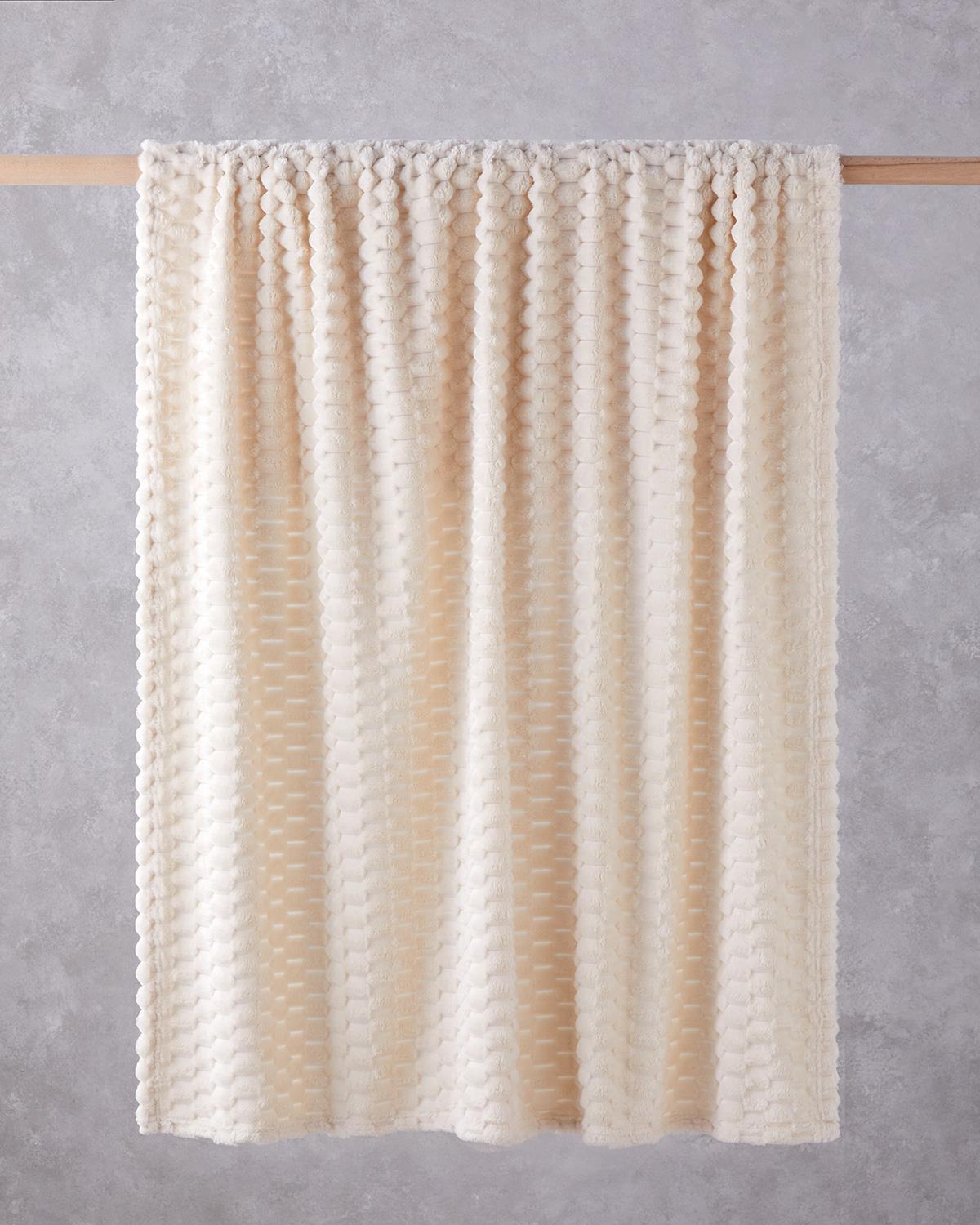 Tiny Bubbles Jakarlı Wellsoft Tv Battaniye 120x160 cm Krem