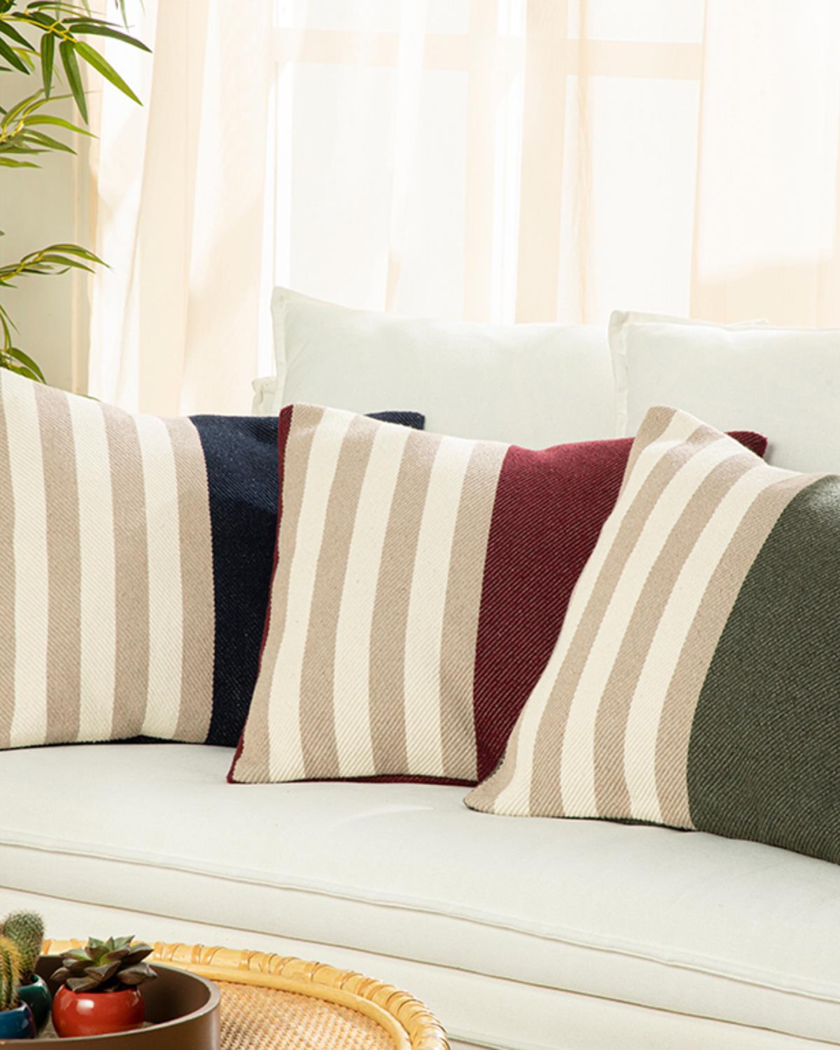 Tissage Dokuma Kırlent Kılıfı Bordo