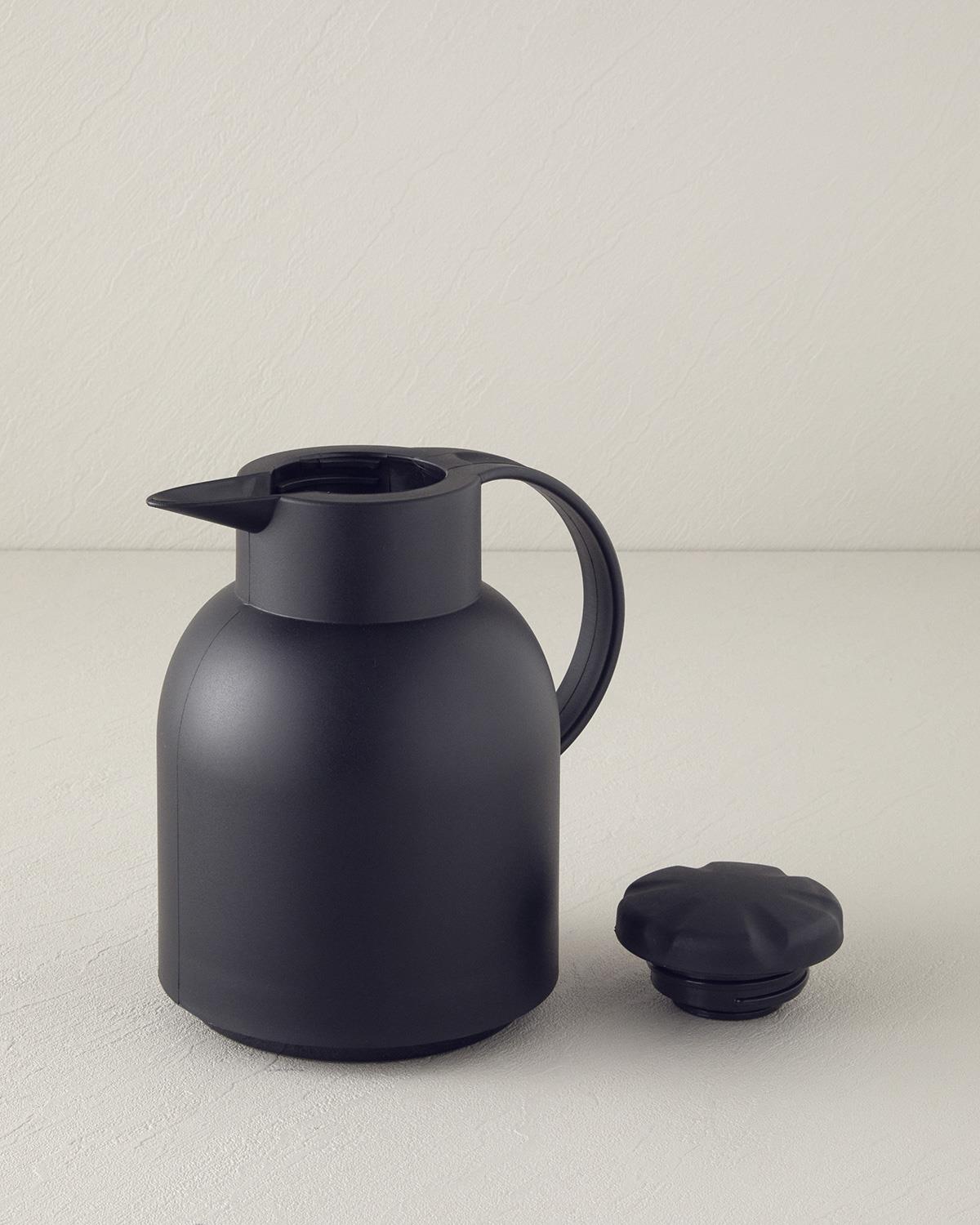 Tiya Polipropilen İçi Cam Termos 1000 ml Siyah