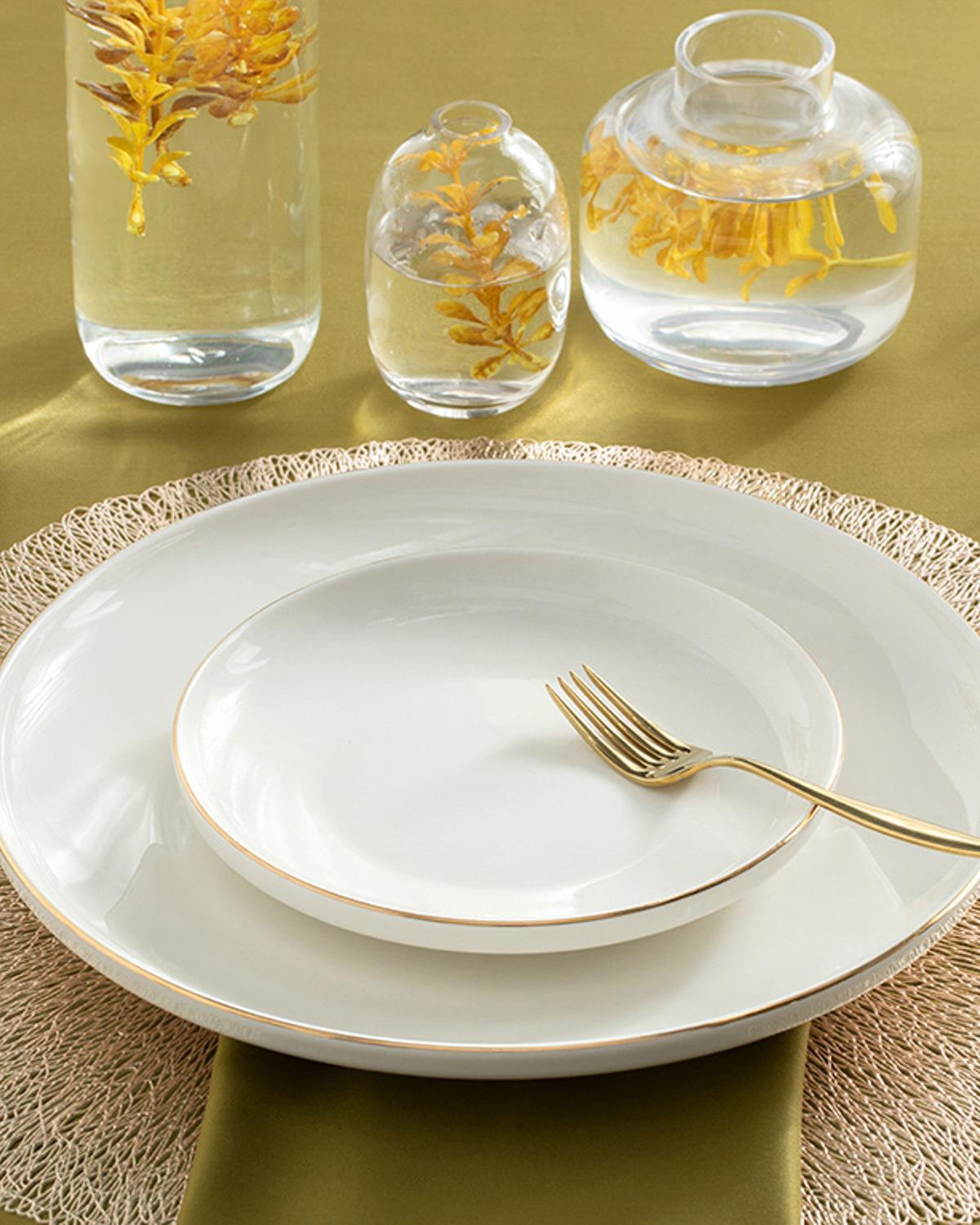 Torino Porselen Pasta Tabağı 17 cm Gold