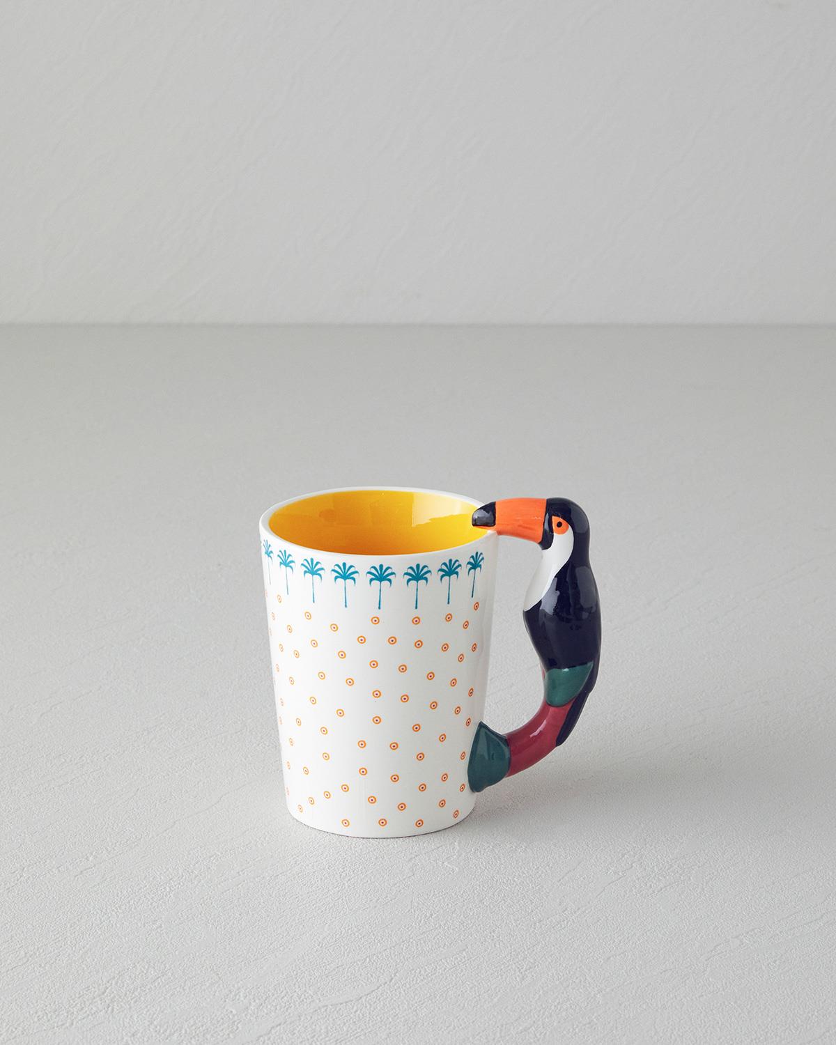 Toucan Dream Porselen Kupa Pembe