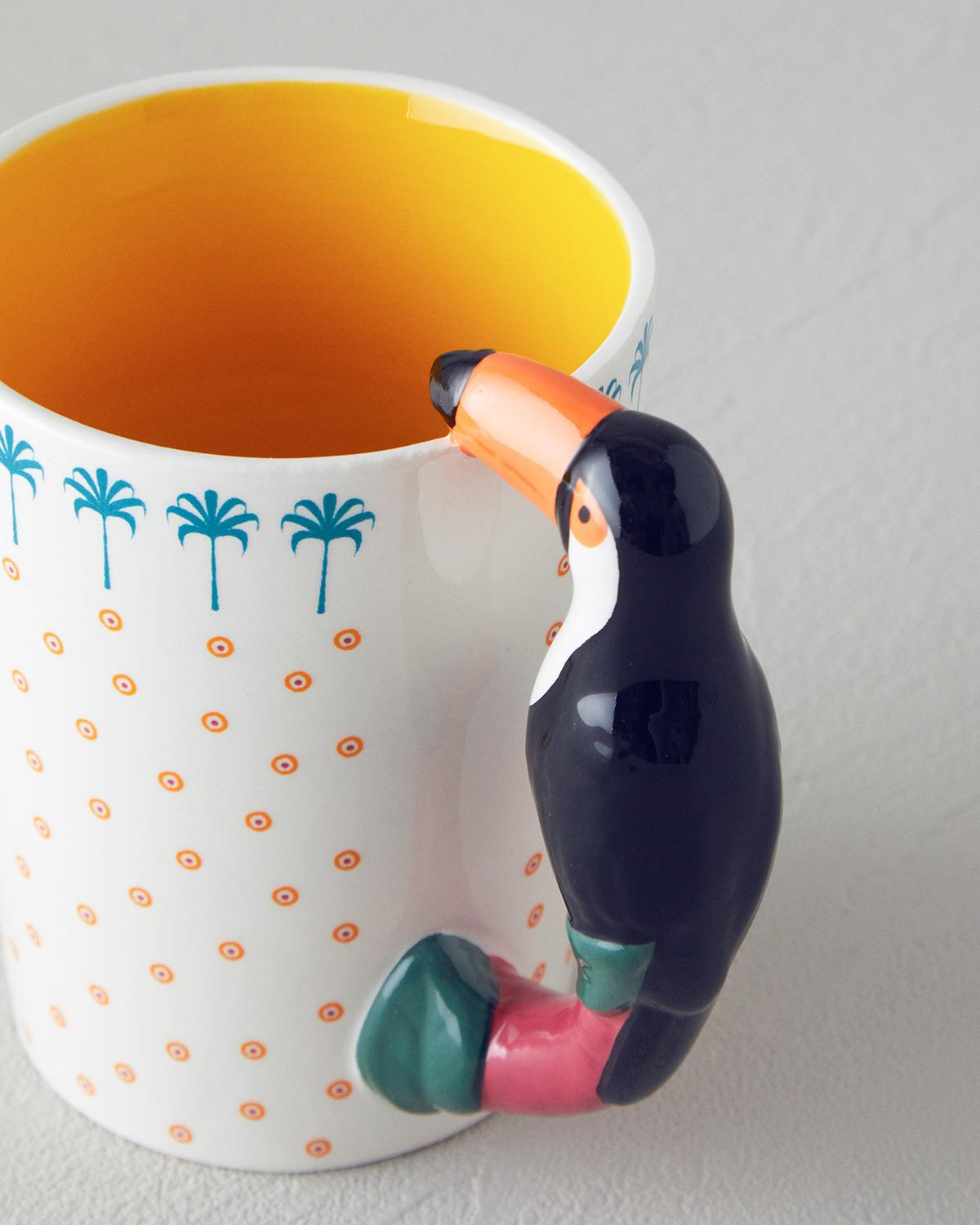 Toucan Dream Porselen Kupa Pembe