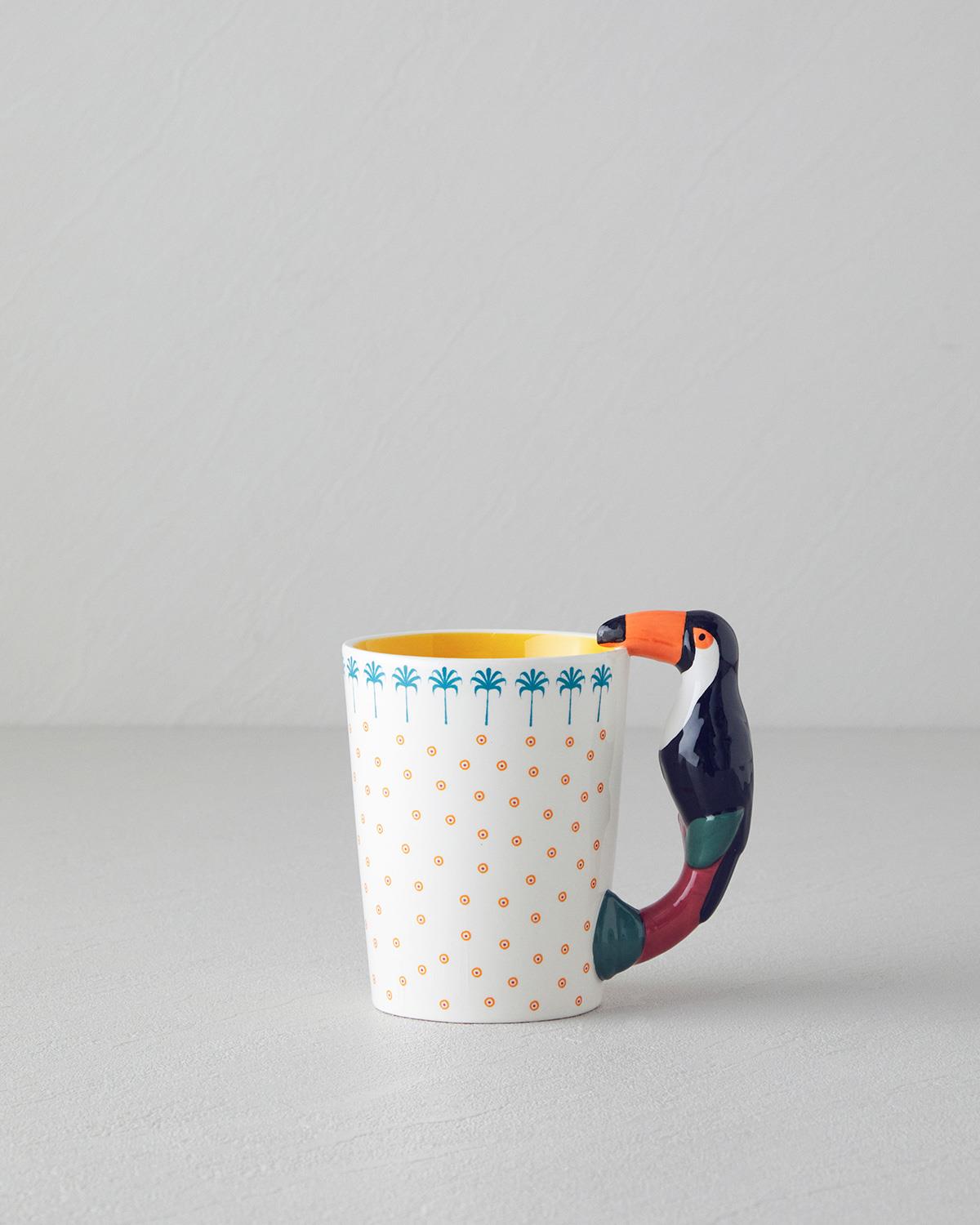 Toucan Dream Porselen Kupa Pembe