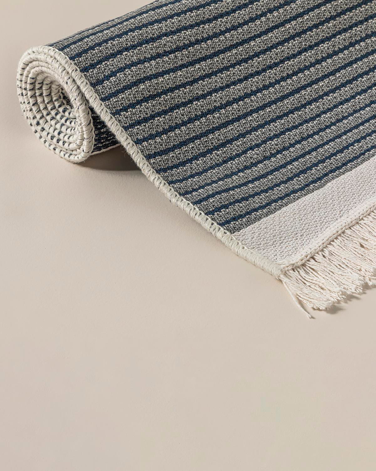 Trendy Nash Dokuma Kilim Lacivert - Krem