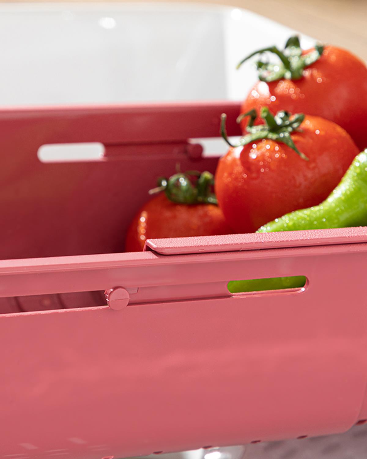 Trendy Plastik Ayarlanabilir Lavabo Süzgeci Süzgeç Kırmızı