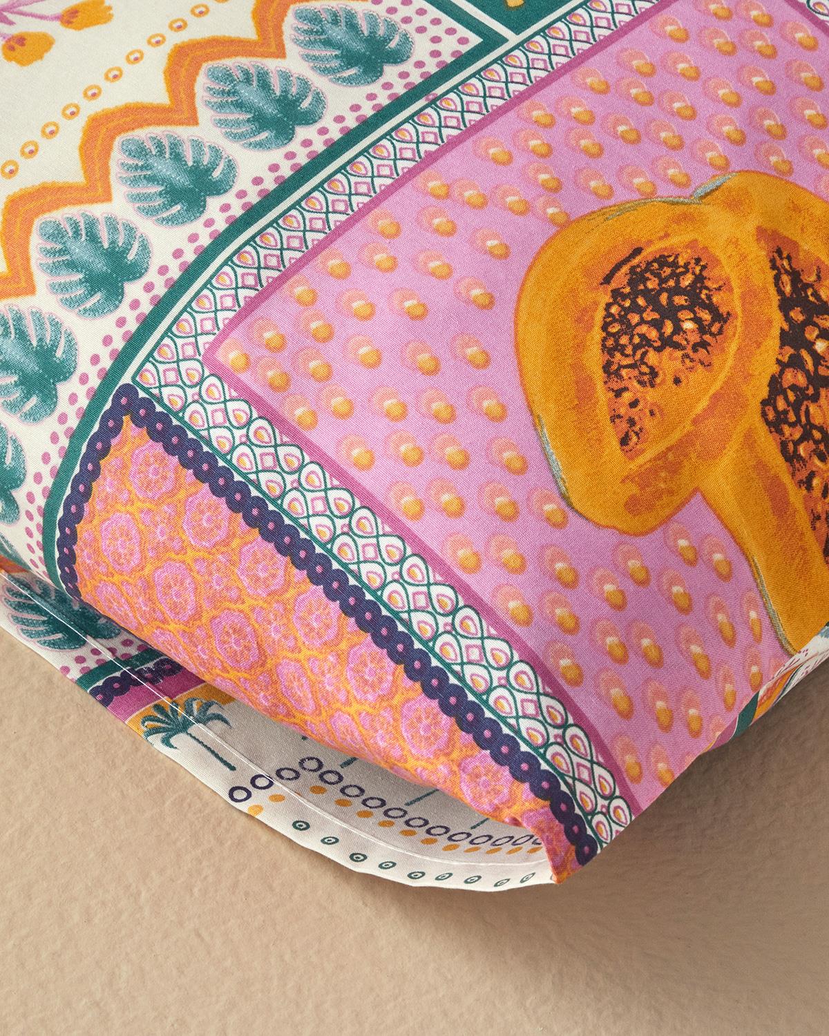 Tropic Patchwork 2'li Yastık Kılıfı Pembe