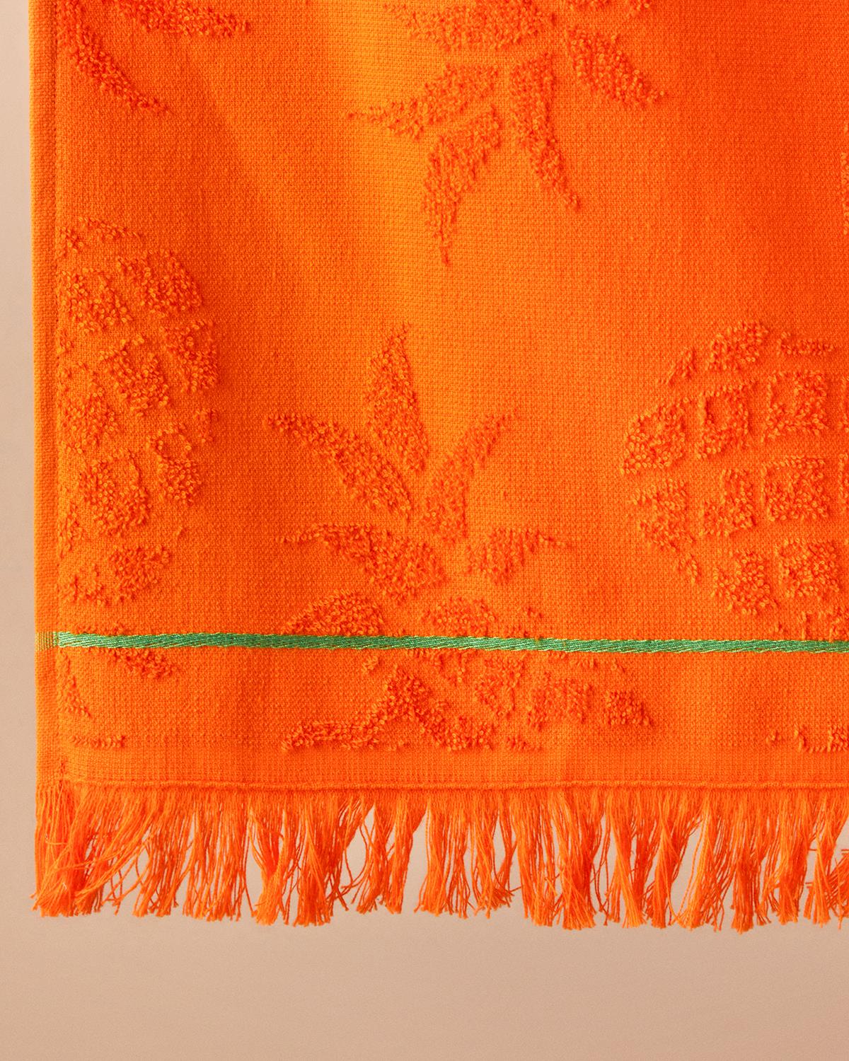 Tropical Pamuklu Plaj Havlusu 70x140 cm Turuncu
