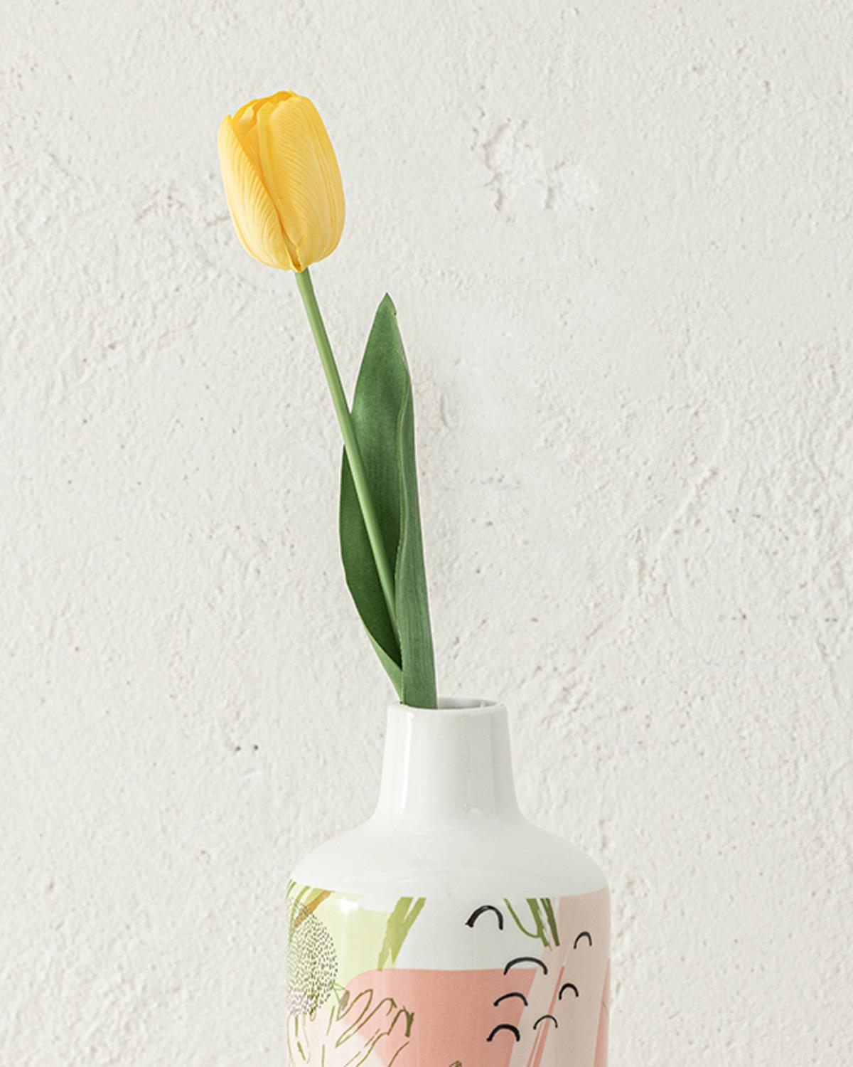 Tulip Garden Tek Dal Yapay Çiçek Sarı