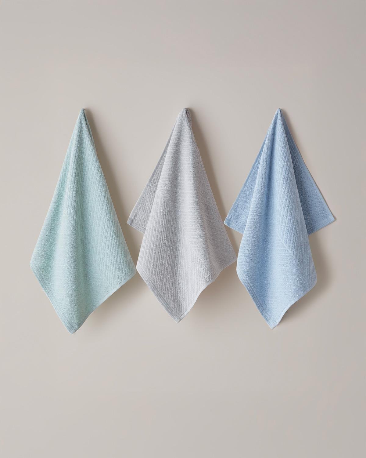 Twill Pamuk Yüz Havlusu 50x70 cm Açık Gri