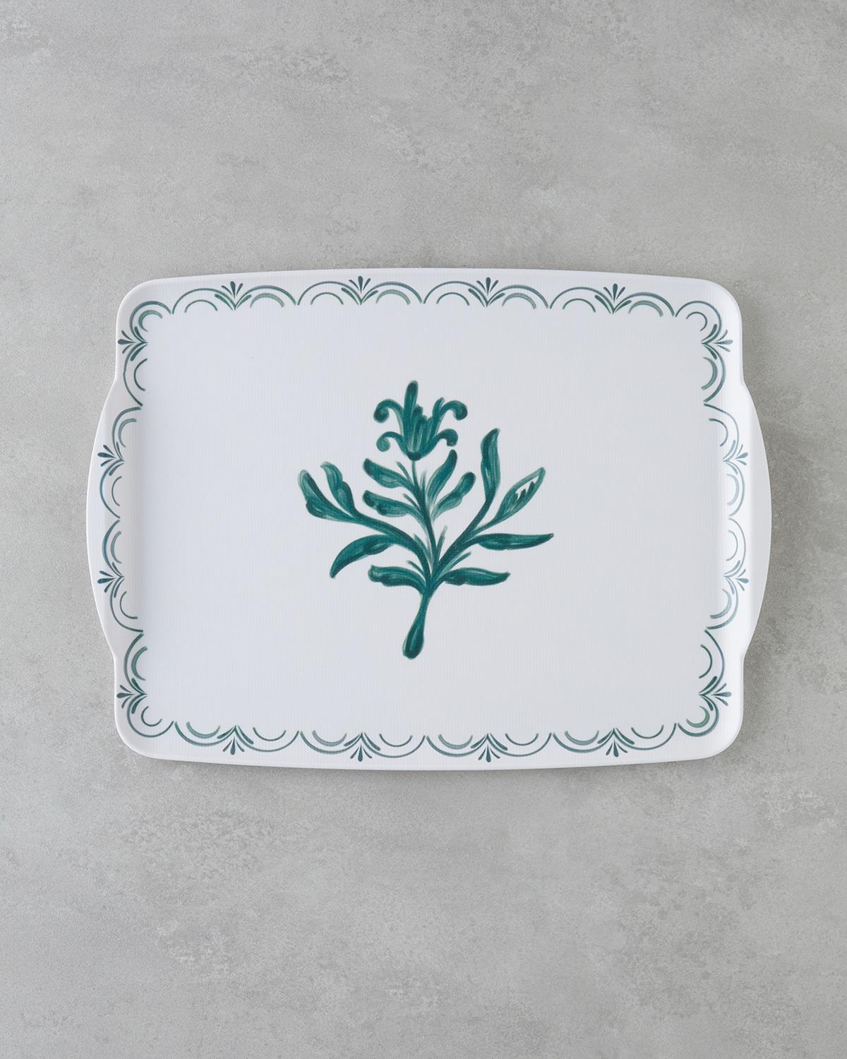 Verdant Melamin Kaydırmaz Tepsi 42x31 cm Yeşil