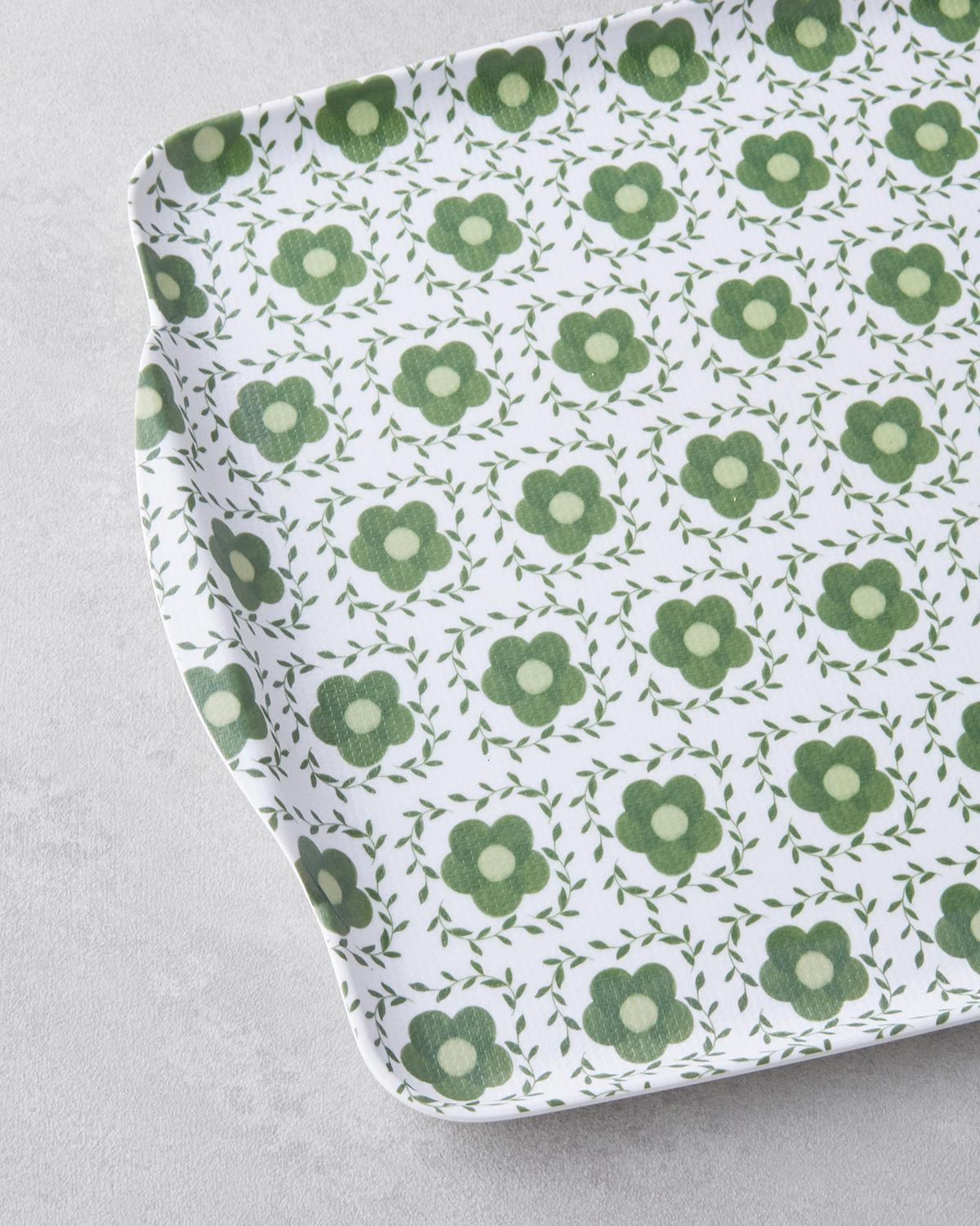 Verdura Melamin Kaydırmaz Tepsi 25x38 cm Yeşil