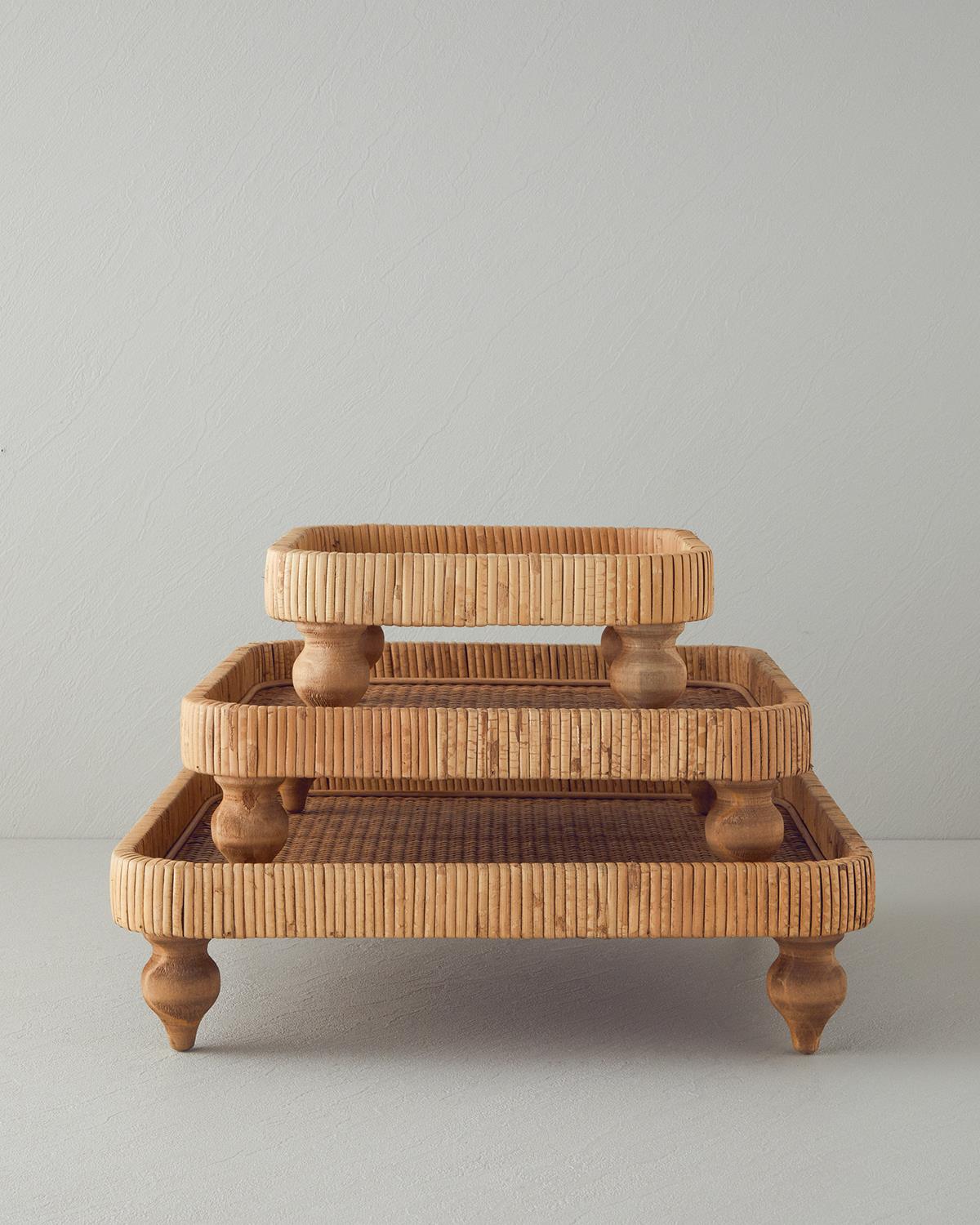 Verona Rattan Dekoratif Tepsi Naturel