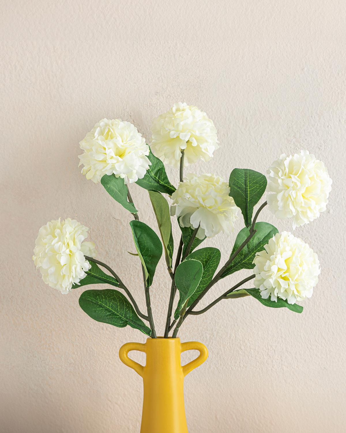 Viburnum Bouquet Plastik Tek Dal Yapay Çiçek Bej