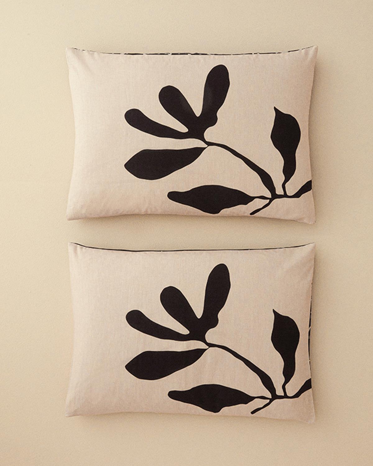Vinette Dijital Baskılı Soft Cotton 2'li Yastık Kılıfı Bej