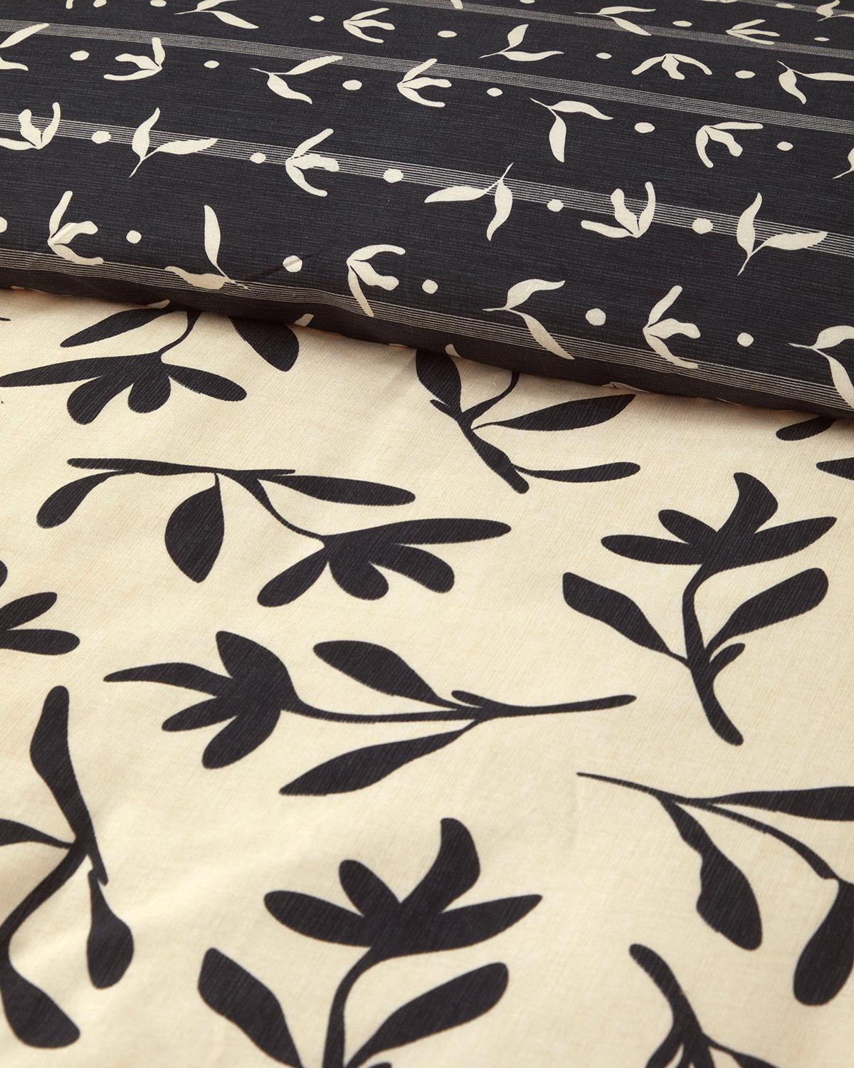 Vinette Dijital Baskılı Soft Cotton Çift Kişilik Nevresim Seti Bej