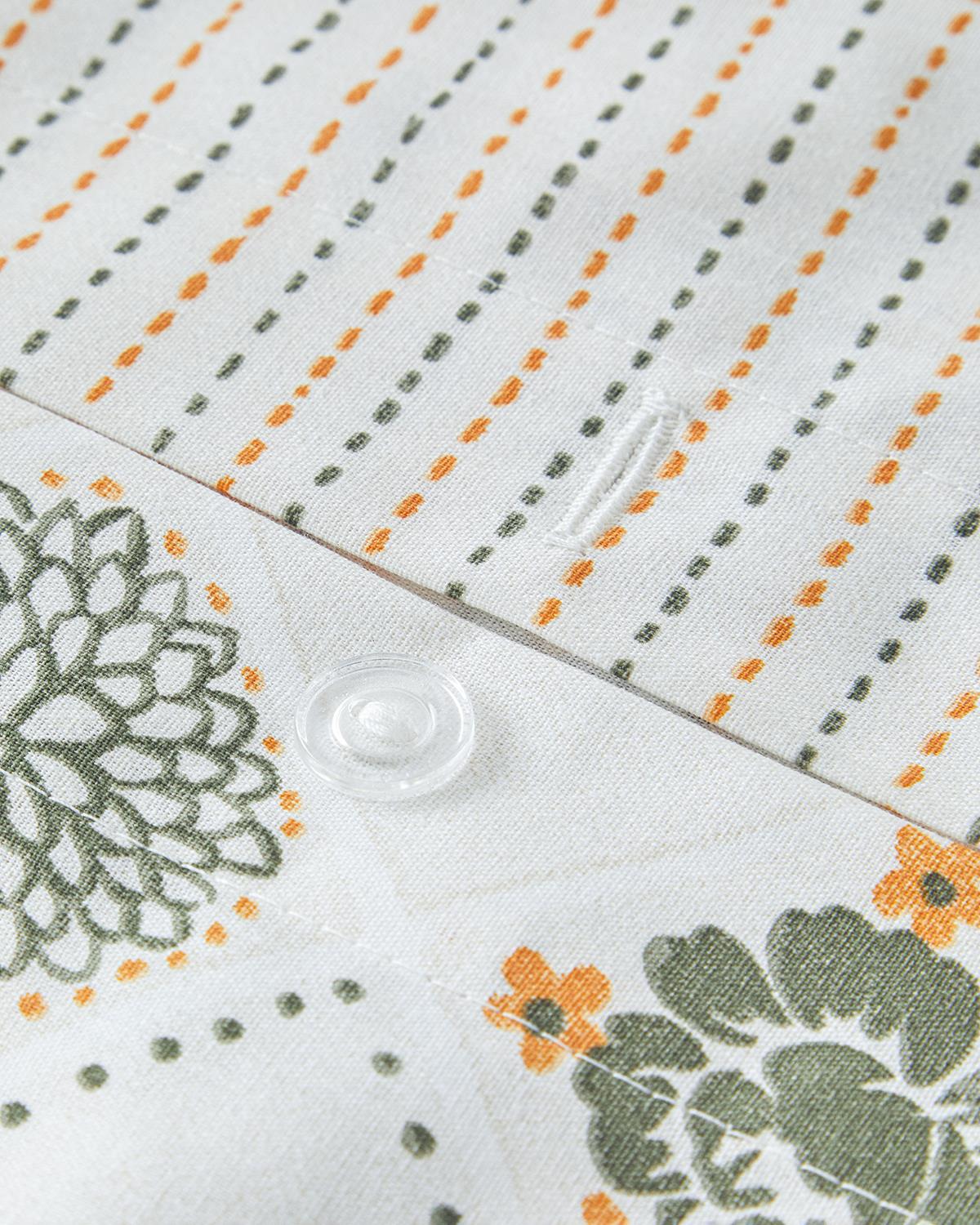 Vintage Argyle Pamuklu Çift Kişilik Nevresim Seti 200x220 cm Yeşil-Sarı