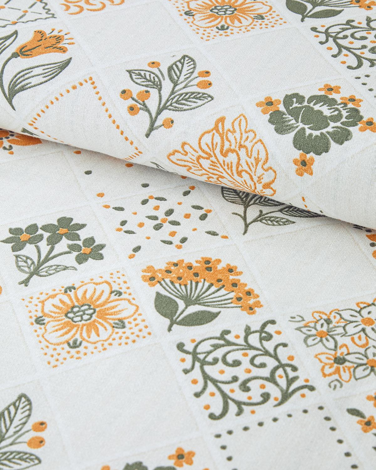 Vintage Argyle Pamuklu Çift Kişilik Nevresim Seti 200x220 cm Yeşil-Sarı
