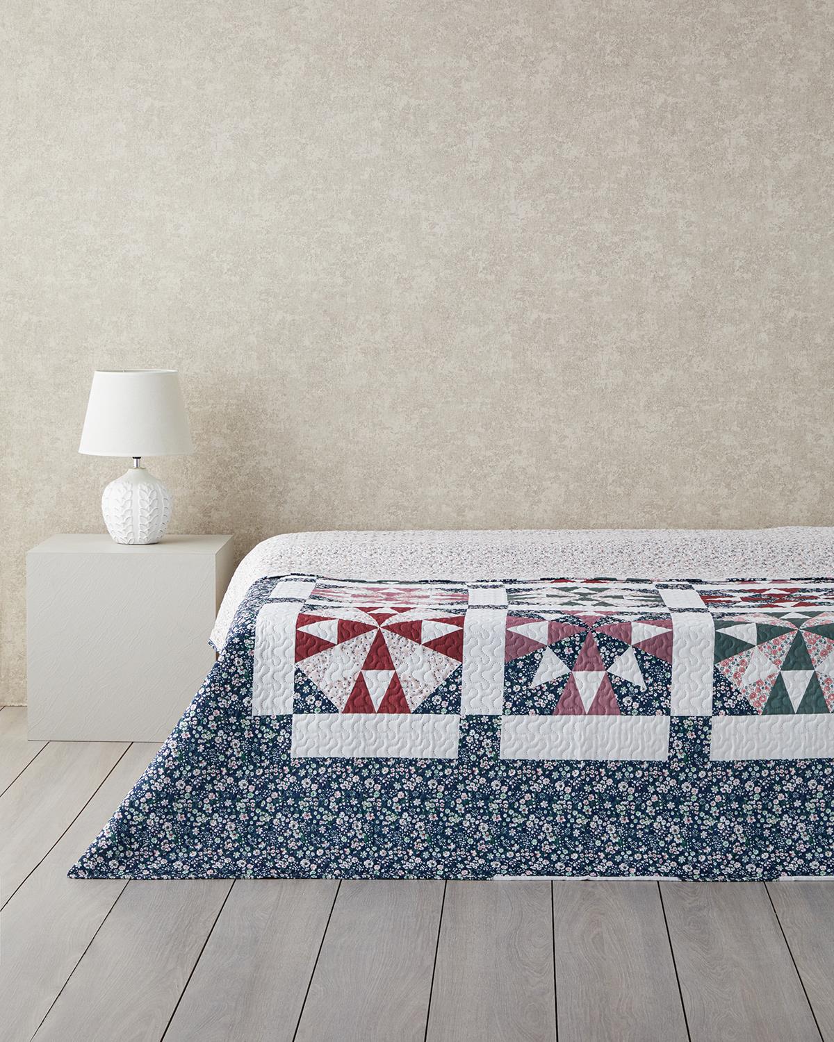Vintage Lace Patchwork Tek Kişilik Çok Amaçlı Örtü 160x220 cm Siyah