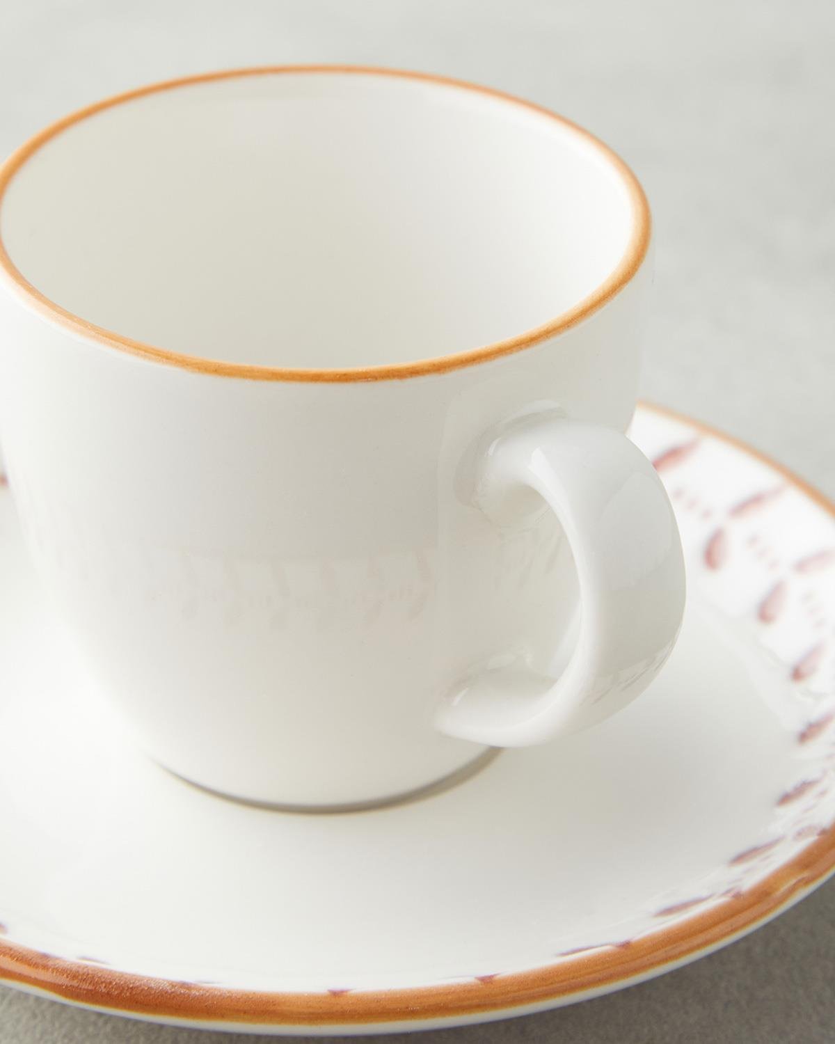 Vivara Bone Porselen 12 Parça 6 Kişilik Kahve Fincan Takımı 90 ml Pembe