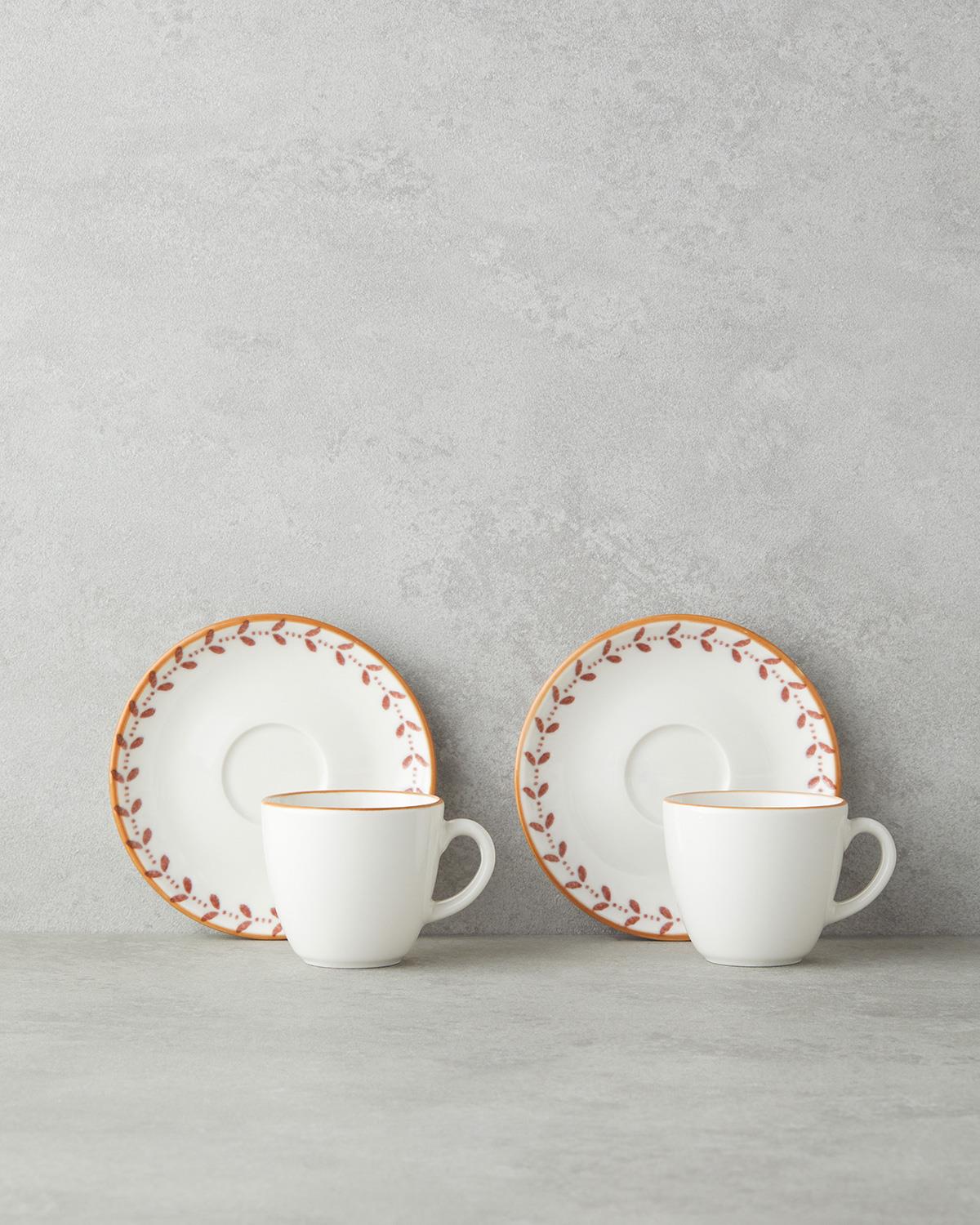 Vivara Bone Porselen 12 Parça 6 Kişilik Kahve Fincan Takımı 90 ml Pembe