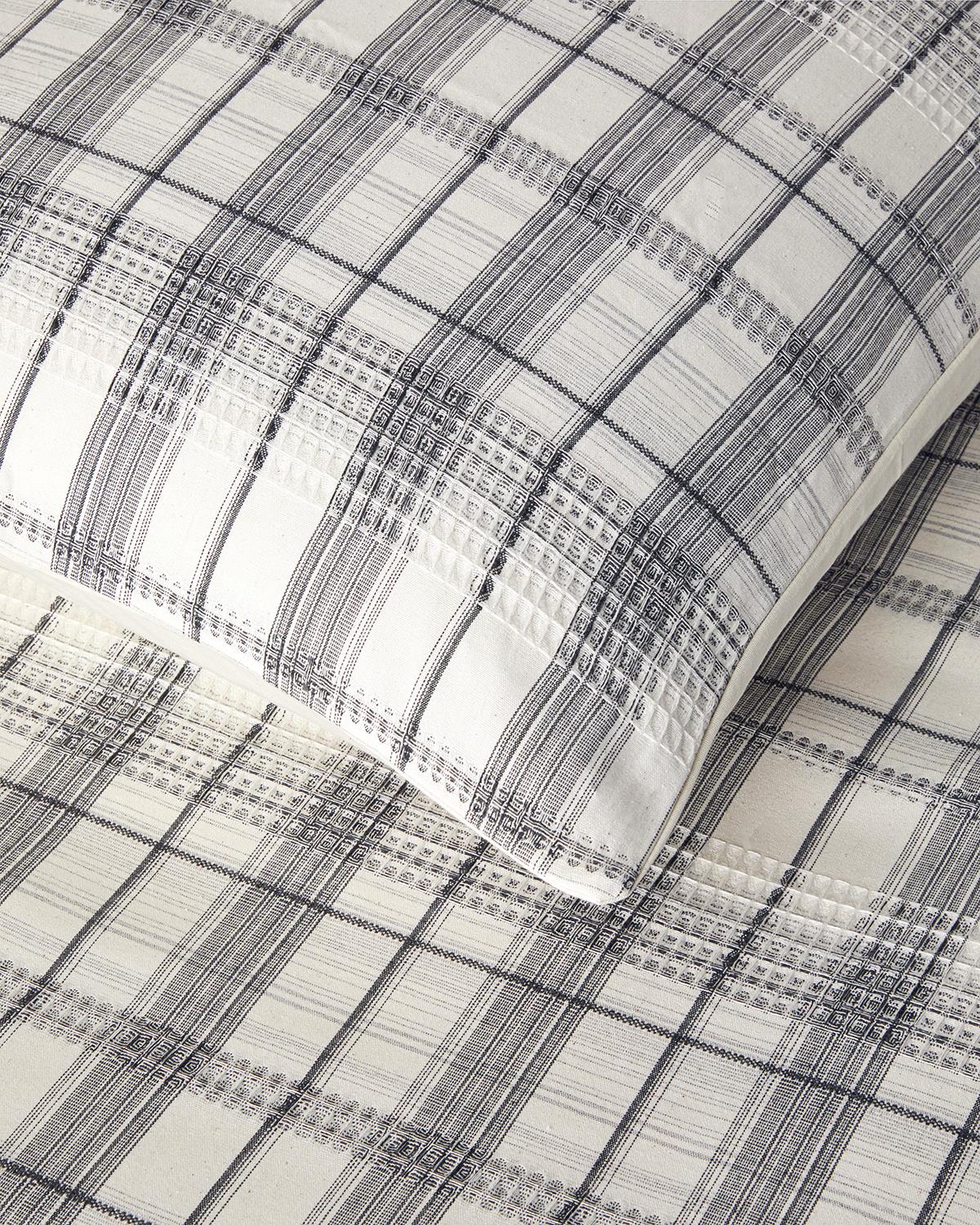 Waffle Check İpliği Boyalı King Size Nevresim Takımı 240x220 cm Gri