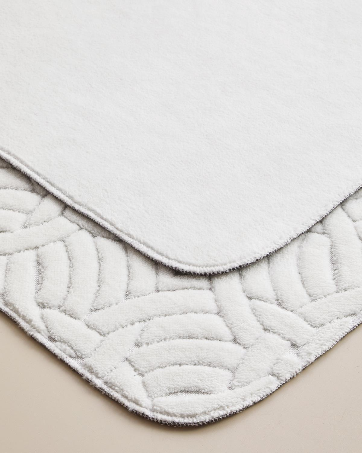 Wavelet Banyo Paspası Seti 60x100 cm + 50x60 cm Ekru