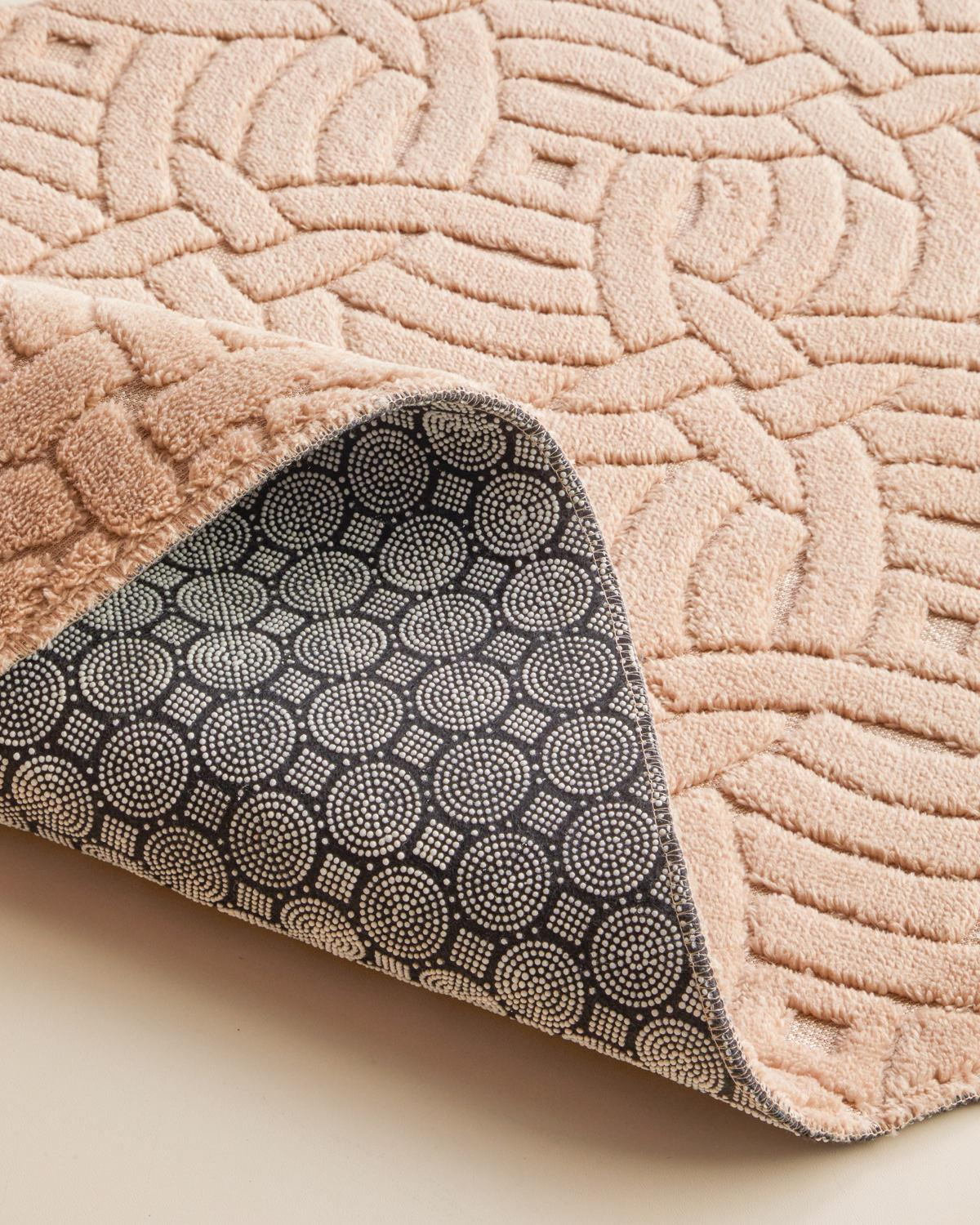 Wavelet Banyo Paspası Seti 60x100 cm + 50x60 cm Açık Bej