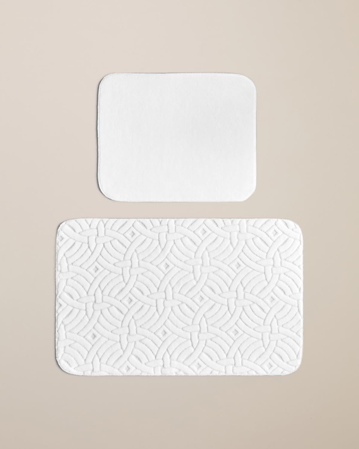 Wavelet Banyo Paspası Seti 60x100 cm + 50x60 cm Ekru