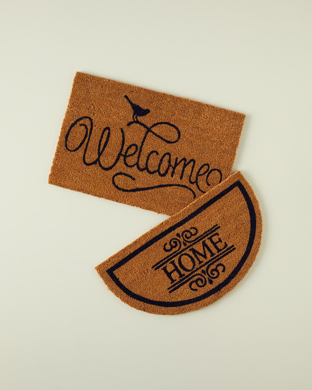 Welcome Baskılı Kapı Önü Paspası Naturel