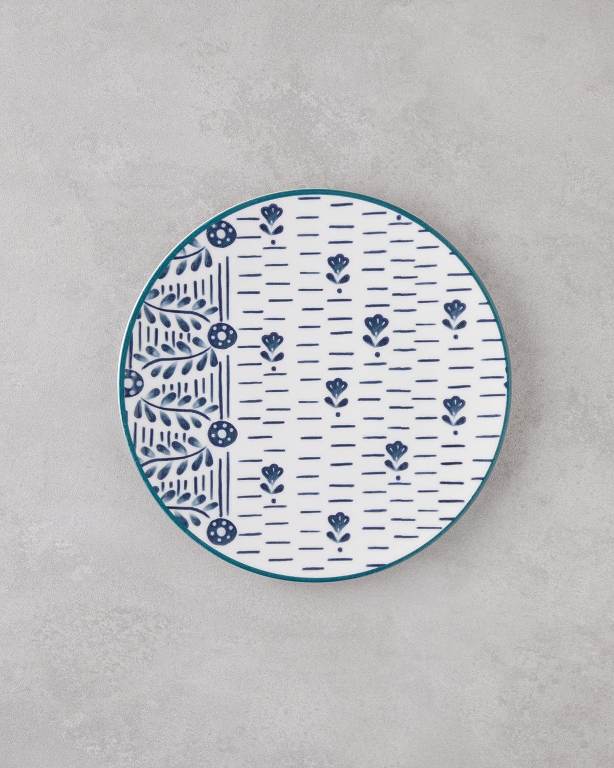 Wells Porselen Kahvaltı ve Sunum Seti 18 Parça 6 Kişilik Mavi