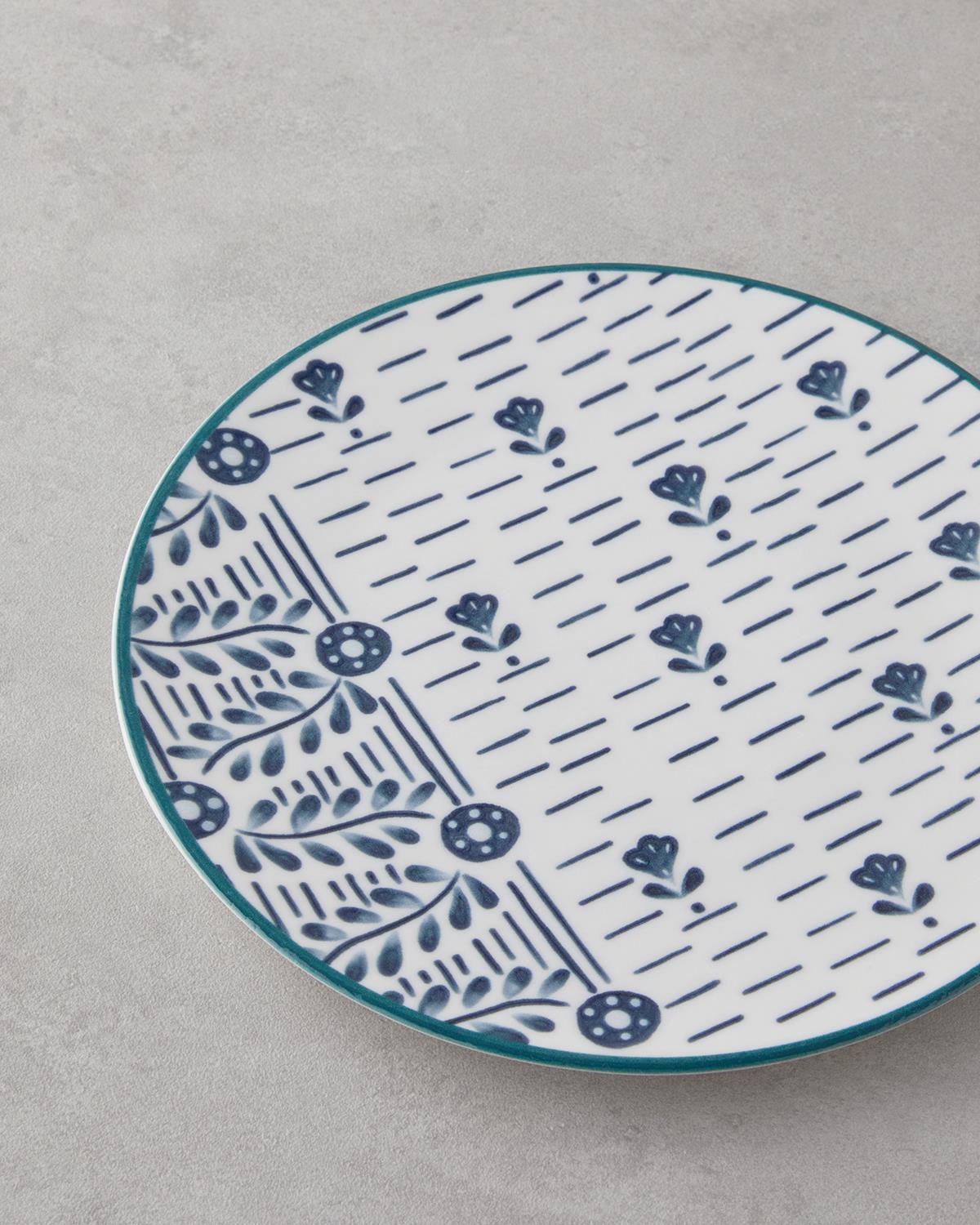 Wells Porselen Kahvaltı ve Sunum Seti 18 Parça 6 Kişilik Mavi