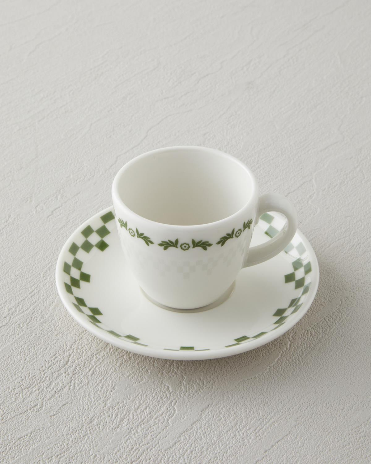 Wild Blossom Bone Porselen 4 Parça 2 Kişilik Kahve Fincan Takımı 90 ml Yeşil