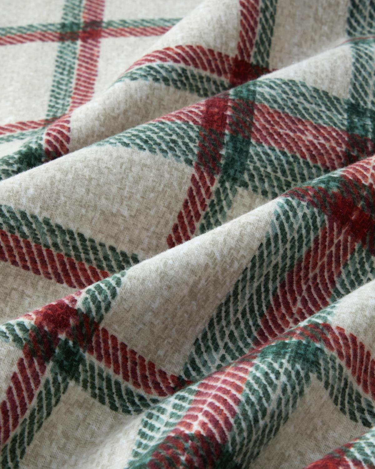 Winter Check Flanel Çift Kişilik Nevresim Takımı 200x220 cm Yeşil – Kırmızı