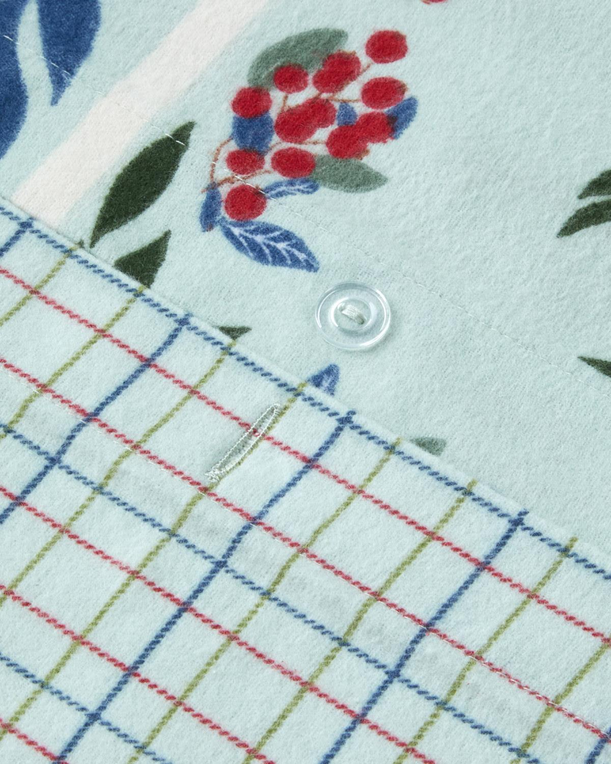 Winter Patch Flanel Çift Kişilik Nevresim Takımı 200x220 cm Açık Yeşil