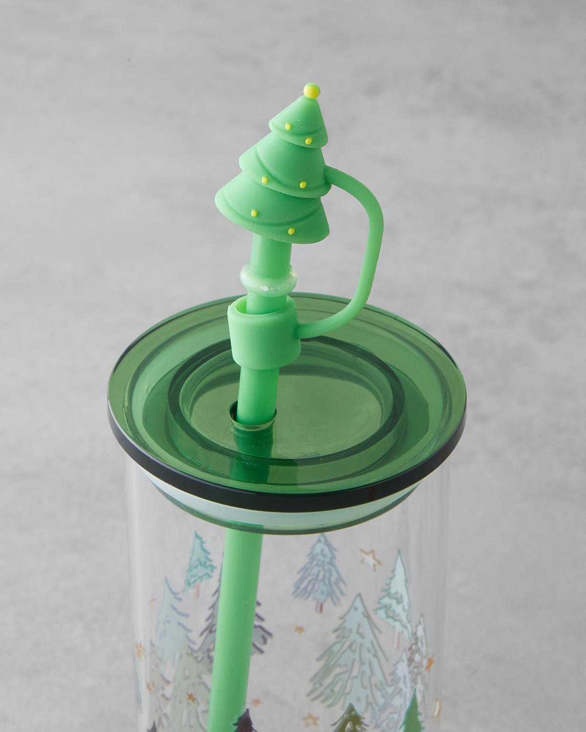 Winter Tree Borosilikat Pipetli Bardak 460 ml Yeşil