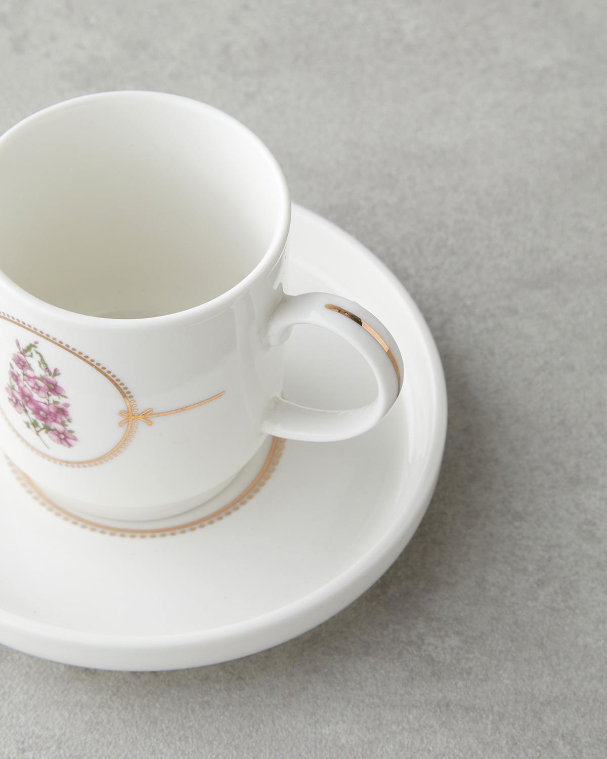 Wisteria New Bone China 12 Parça 6 Kişilik Kahve Fincan Takımı 90 ml Beyaz