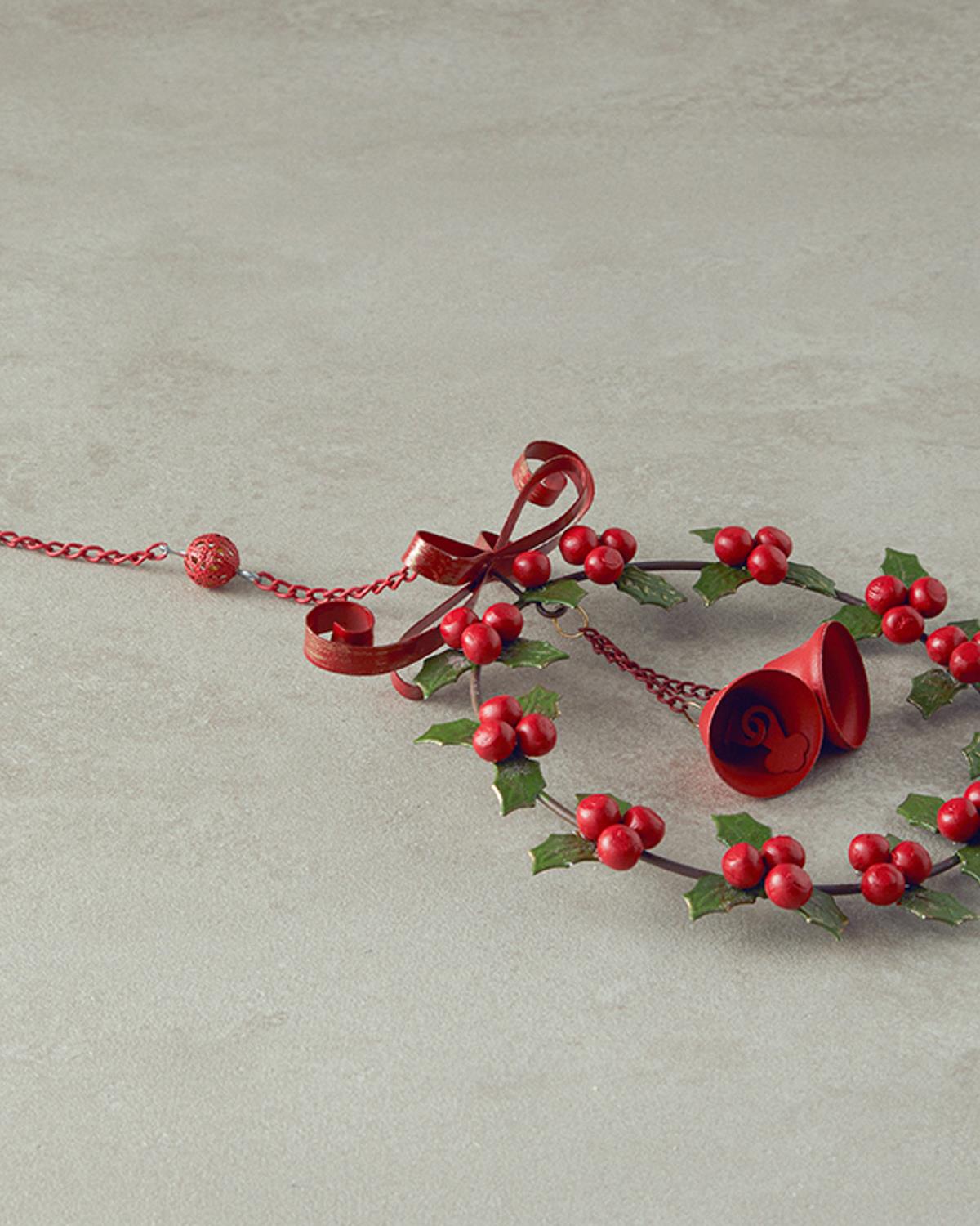 Wreath Hanger Metal Askılı Aksesuar 13x20 cm Kırmızı