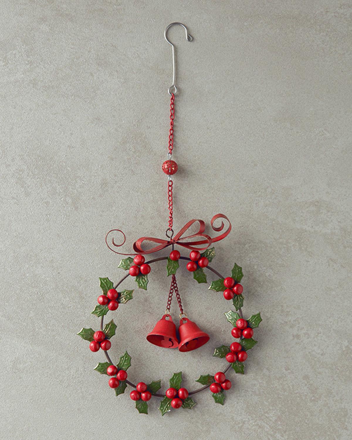 Wreath Hanger Metal Askılı Aksesuar 13x20 cm Kırmızı
