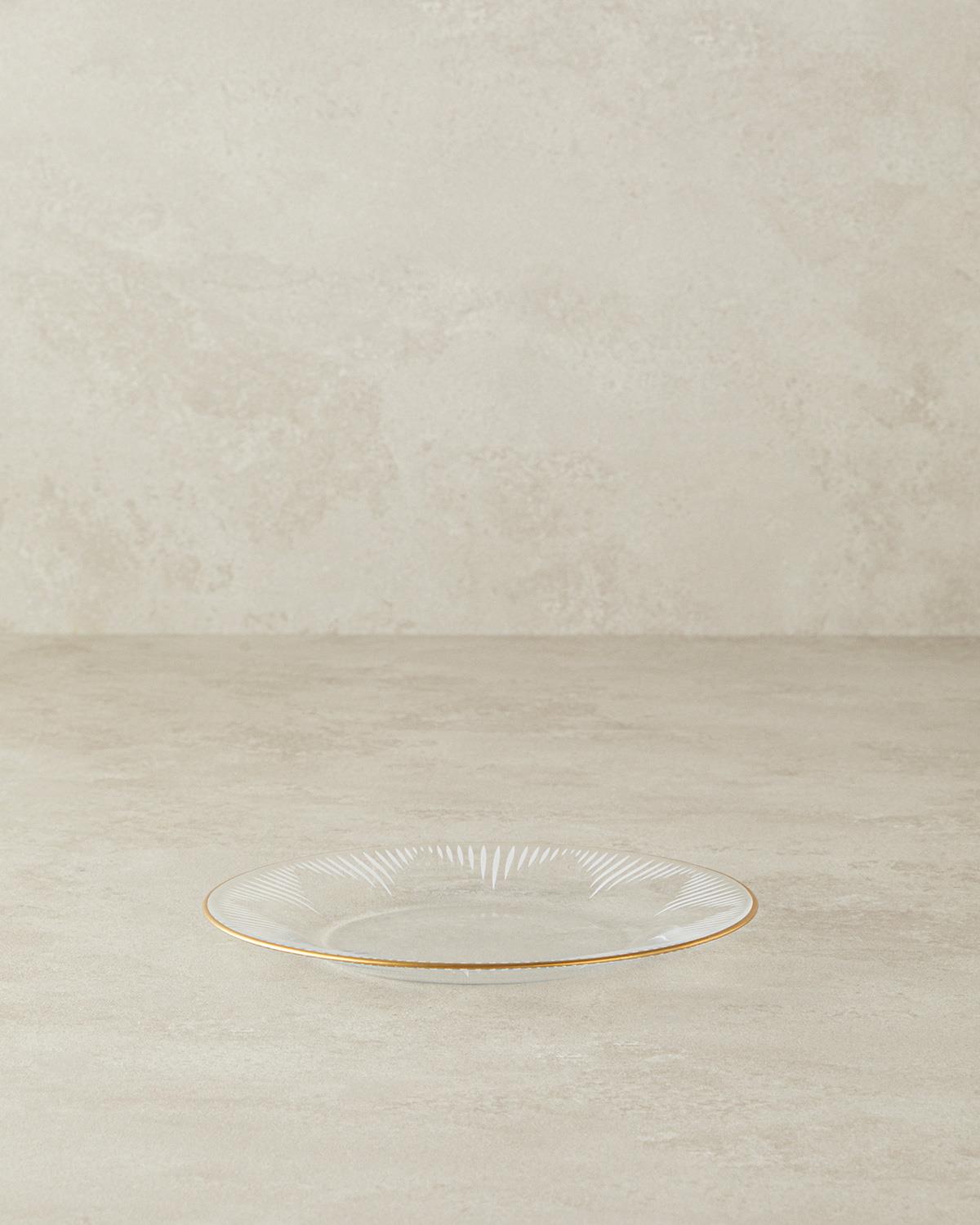Zett Cam Pasta Tabağı 20 cm Gold