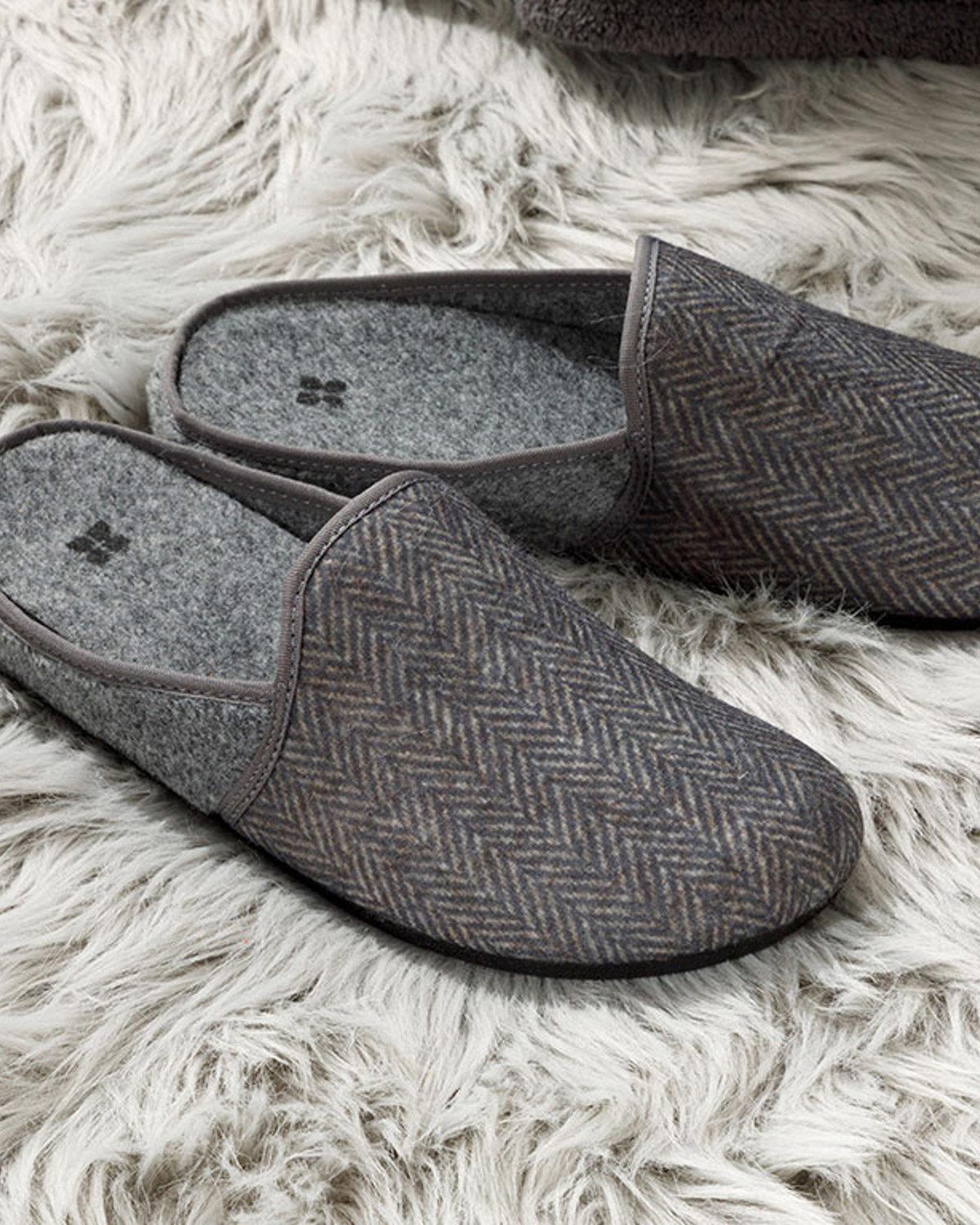 Zigzag Erkek Ev Terliği Gri