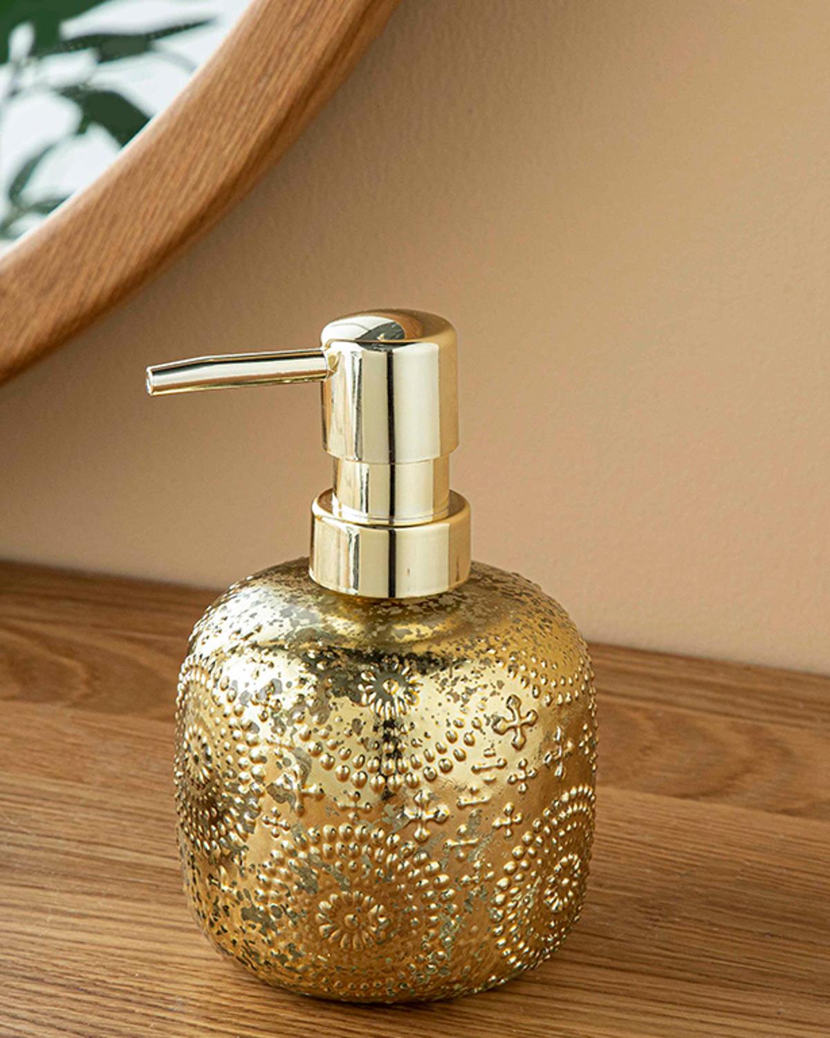 Zoe Cam Banyo Sıvı Sabunluk Gold