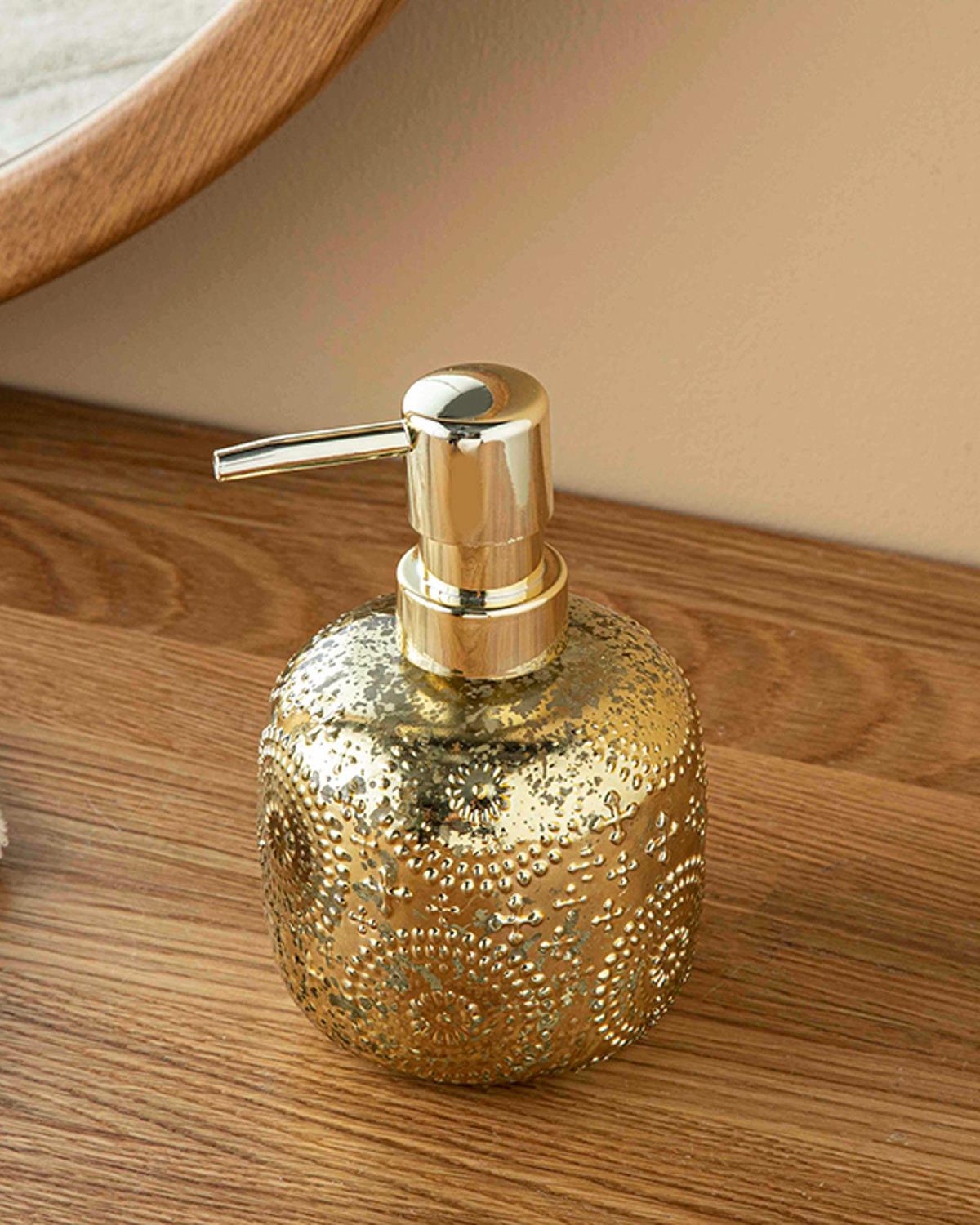 Zoe Cam Banyo Sıvı Sabunluk Gold