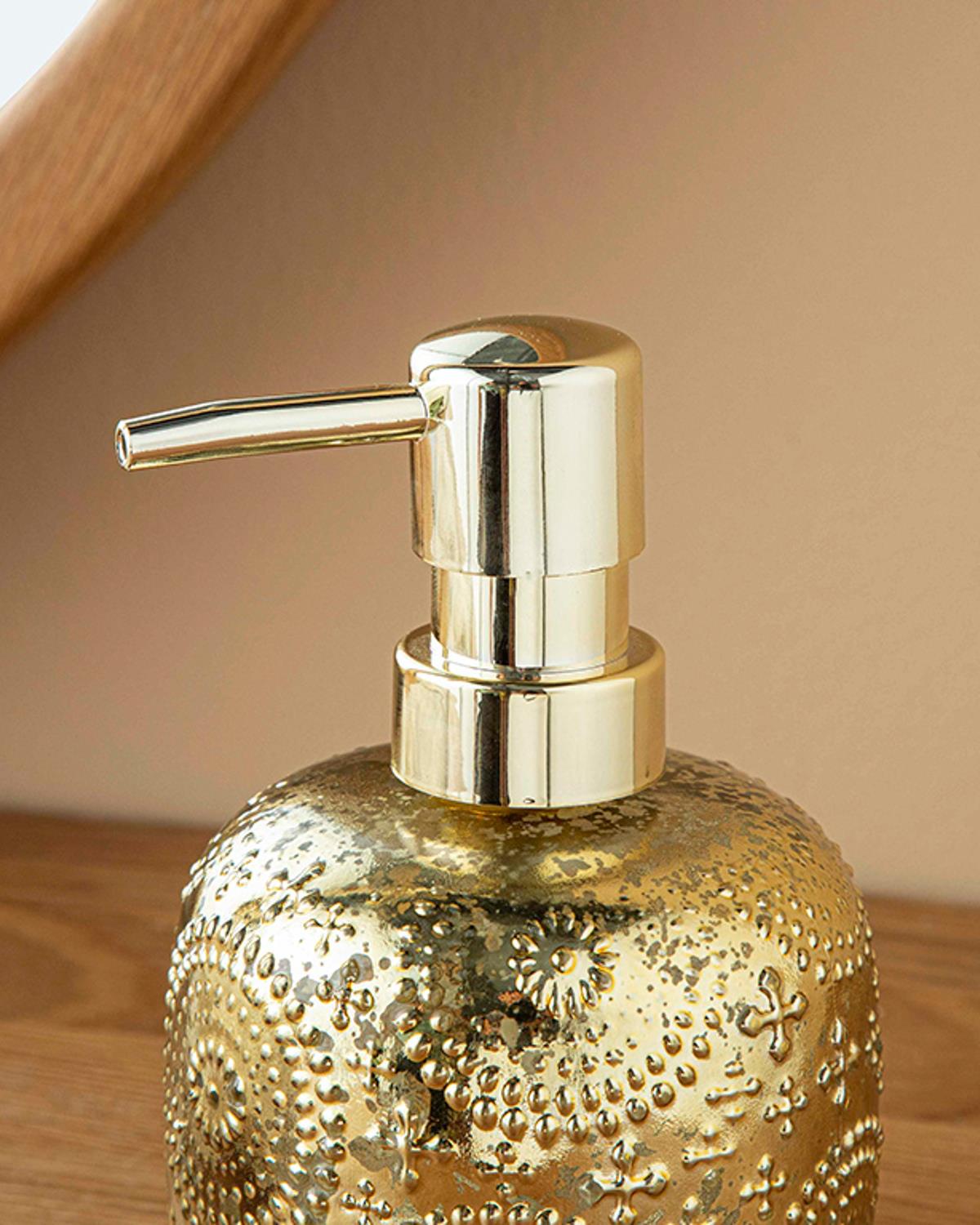 Zoe Cam Banyo Sıvı Sabunluk Gold