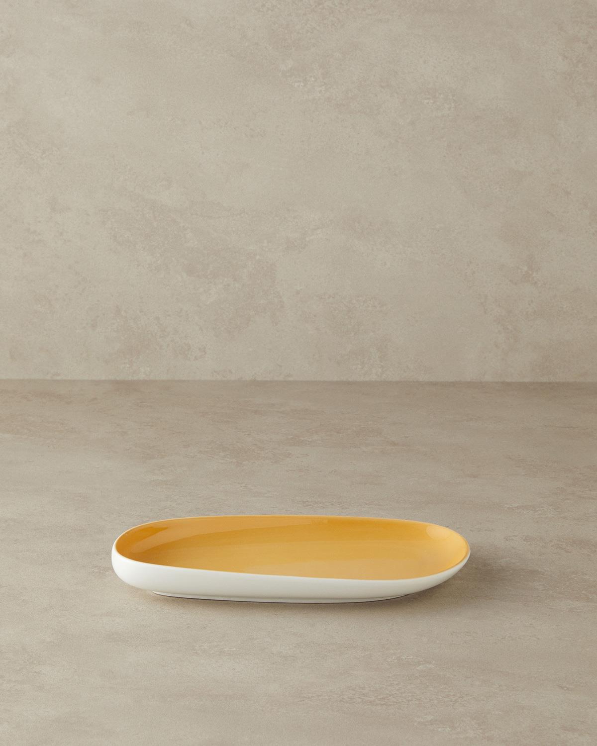 Boho New Bone China Kayık Tabak 27 cm Sarı