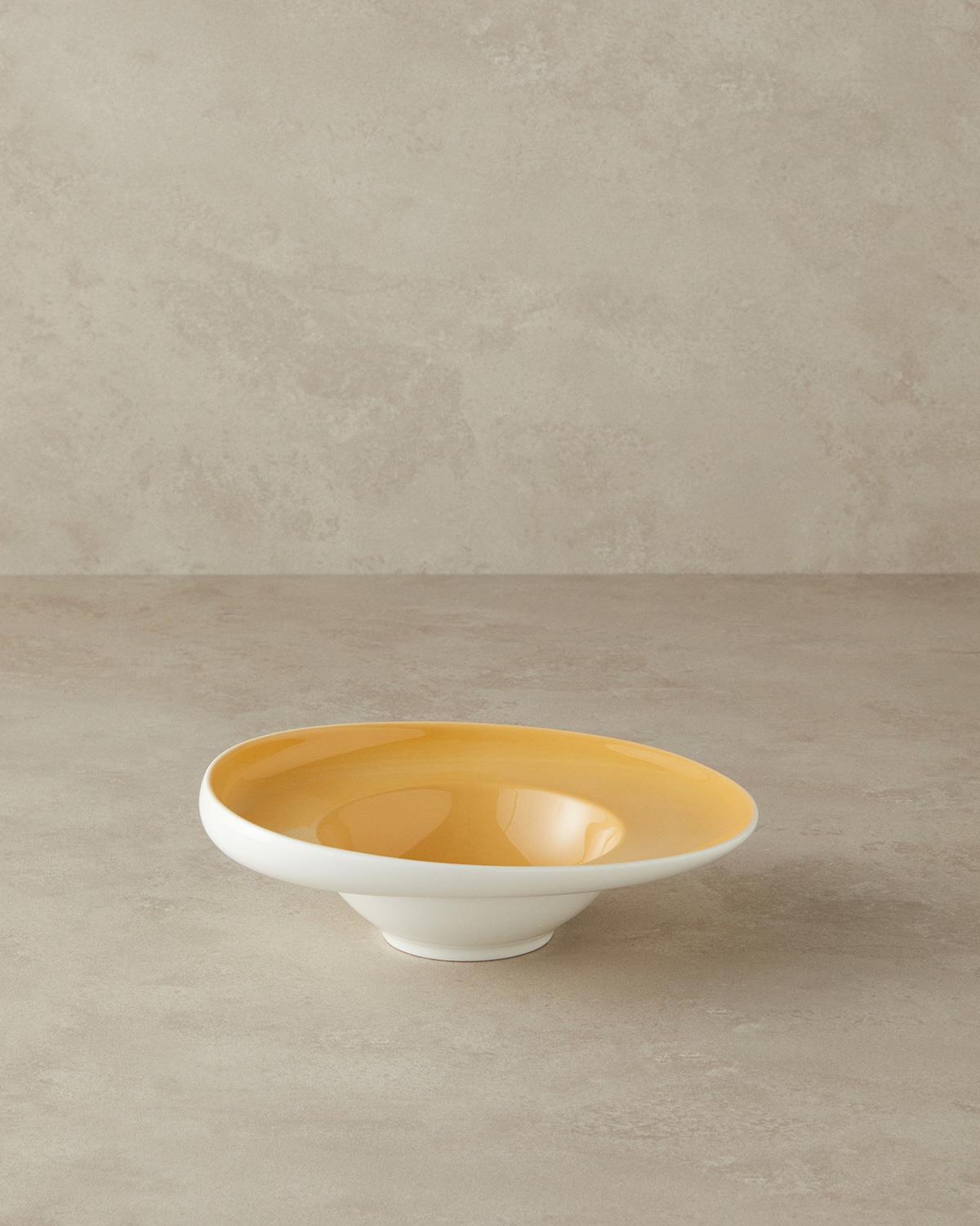 Boho New Bone China Makarna Servis Tabağı 24 cm Sarı