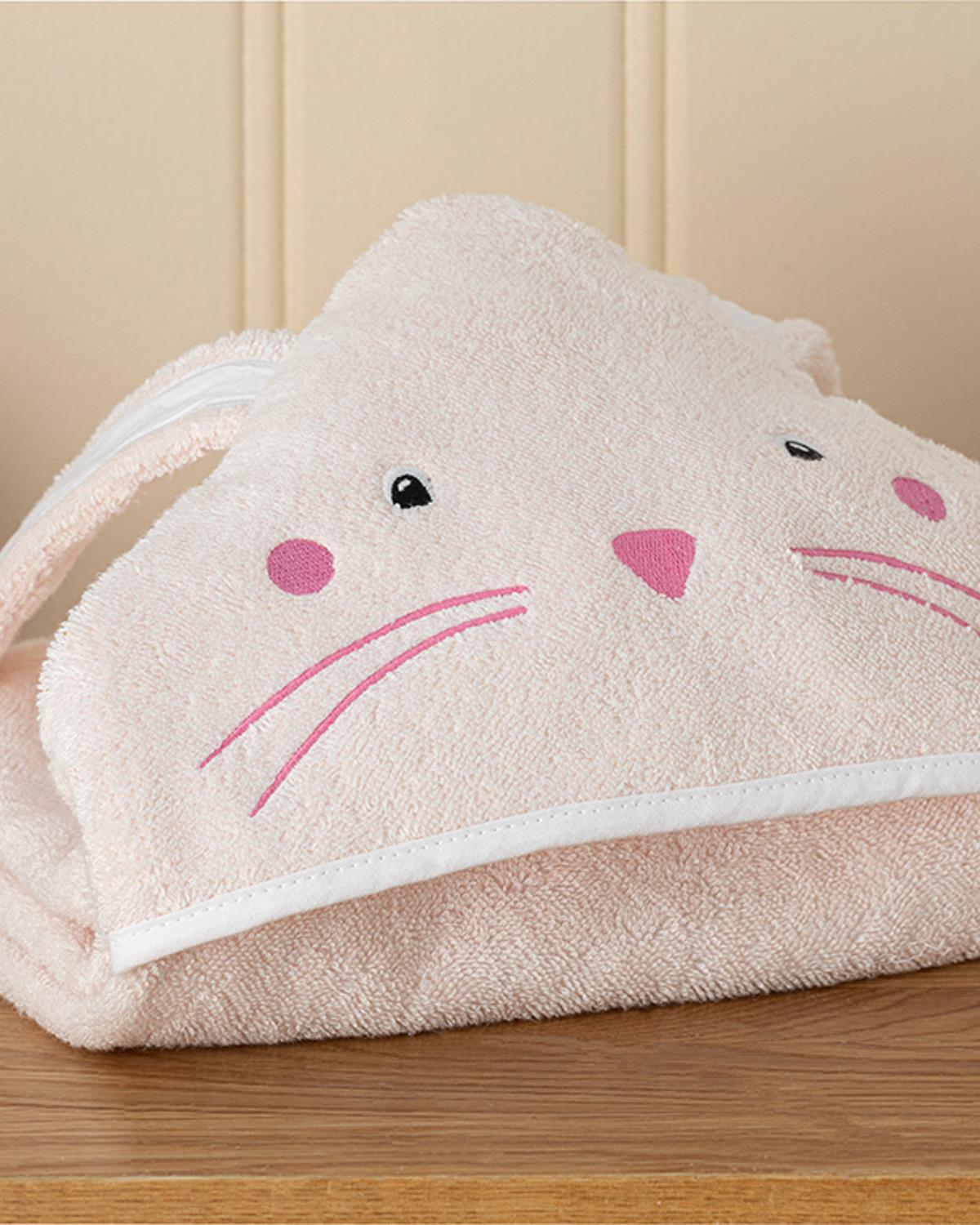 Bunny Pamuk Bebe Havlu Pembe