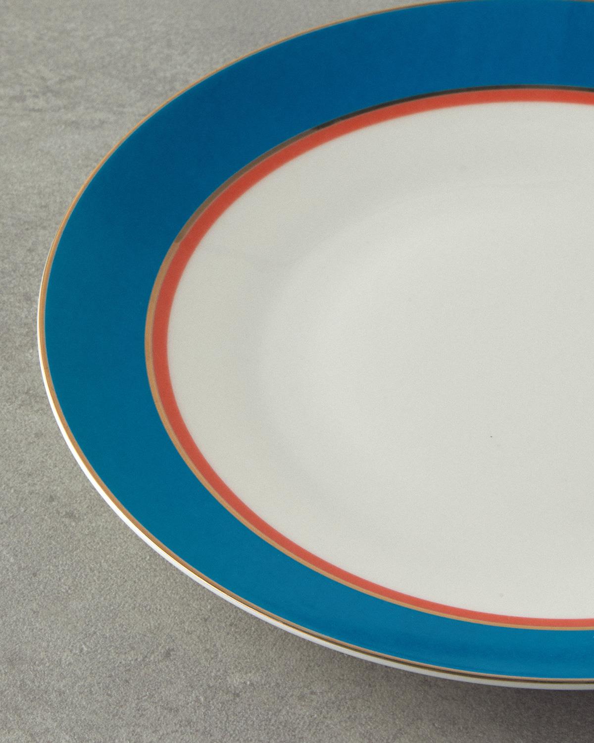 Carny Bone Porselen Servis Tabağı 25 cm Mavi