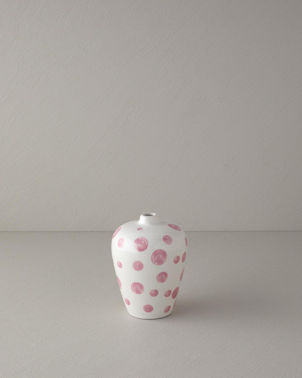 Chic Dots Dolomite Vazo Fuşya