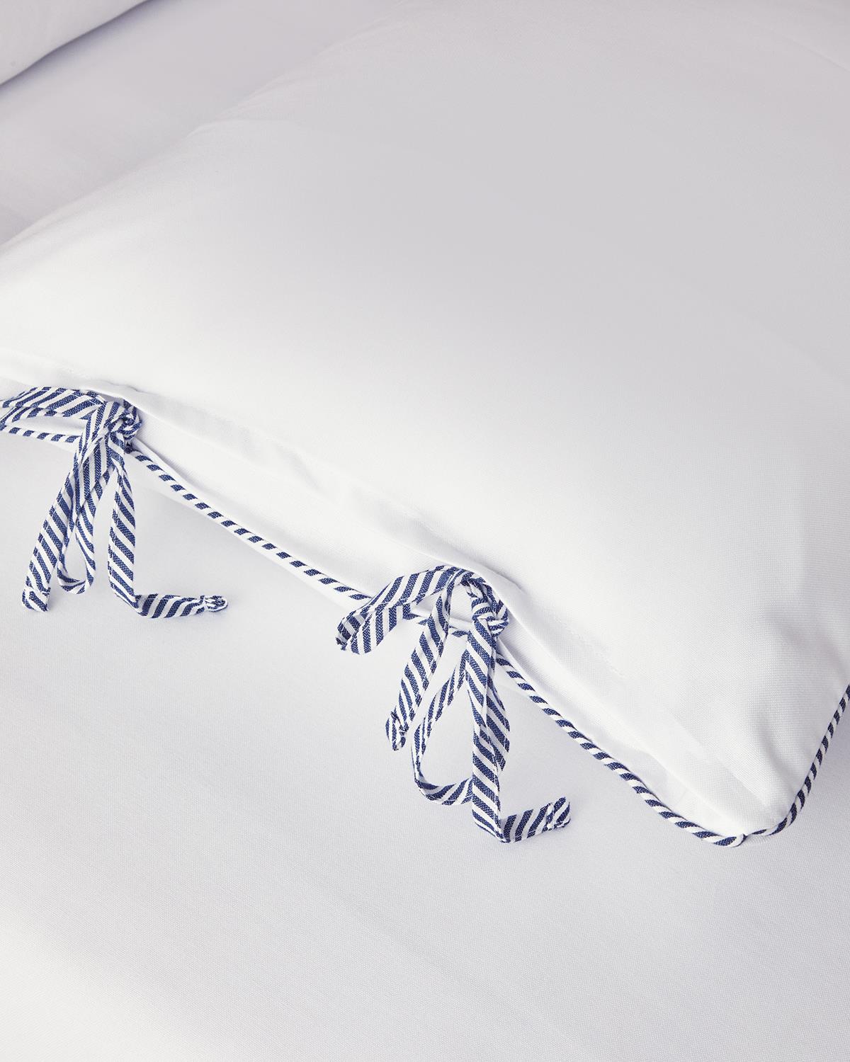 Comfy Plain Çift Kişilik Nevresim Takımı Beyaz - Lacivert