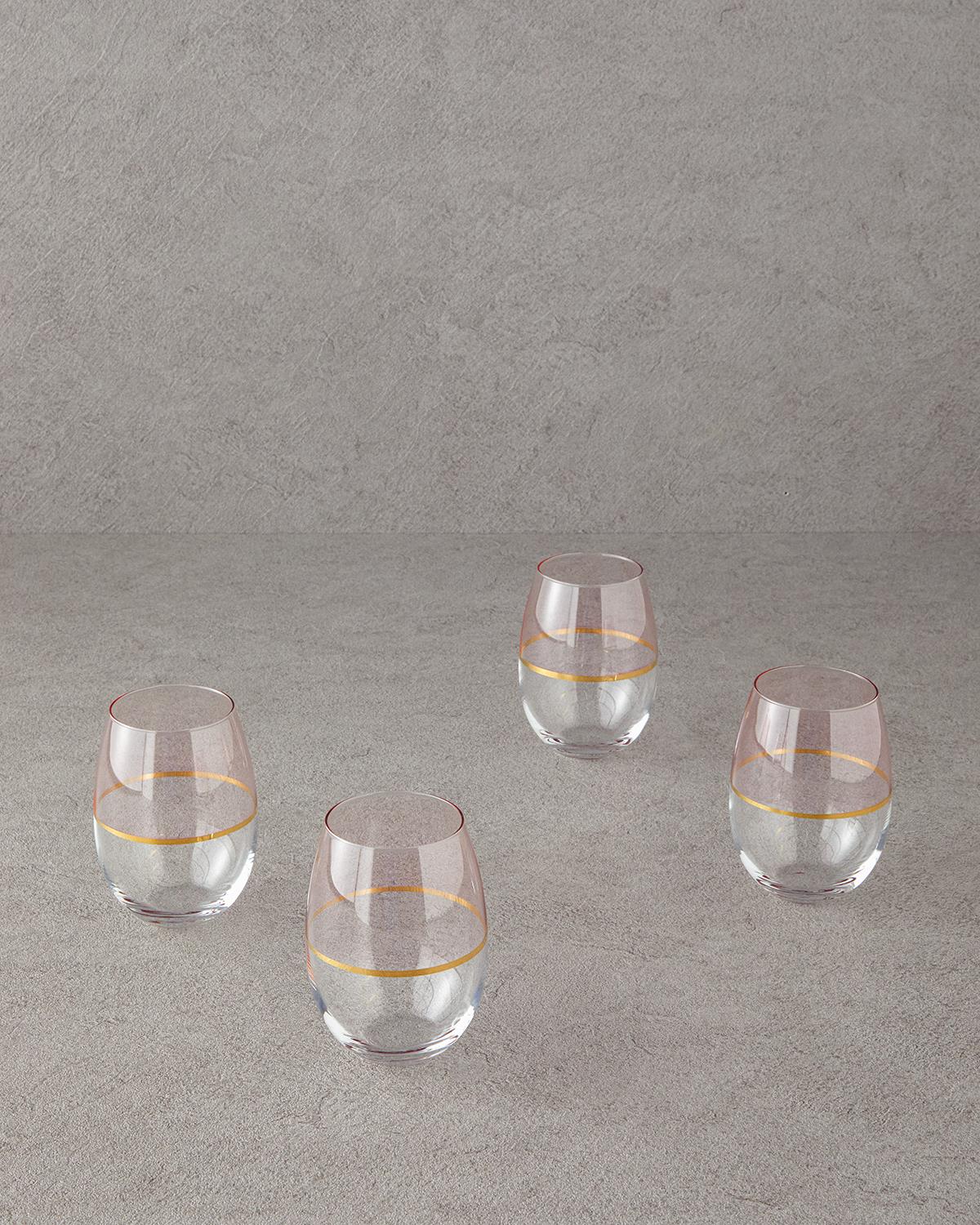 Fiore Cam 4'lü Bardak 300 ml Açık Pembe